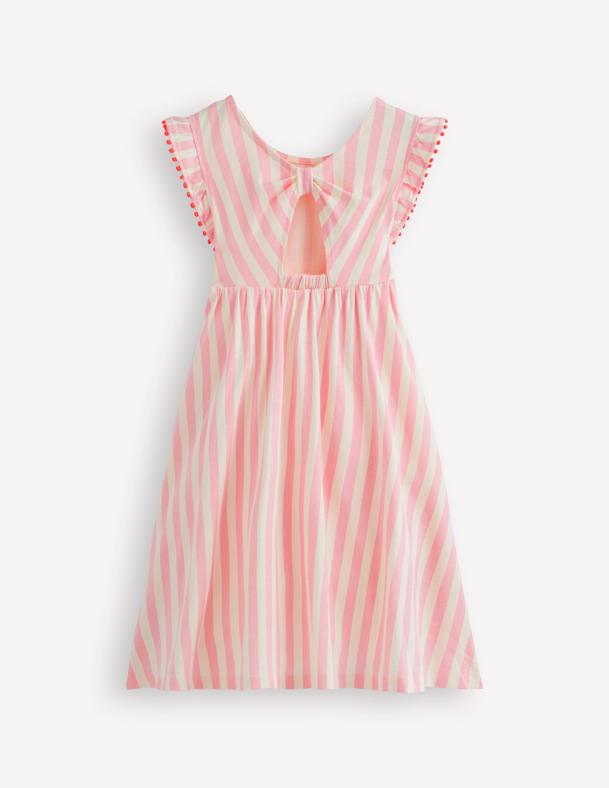Clover Bow Back Jersey Dress-Pink Stripe - Image 5