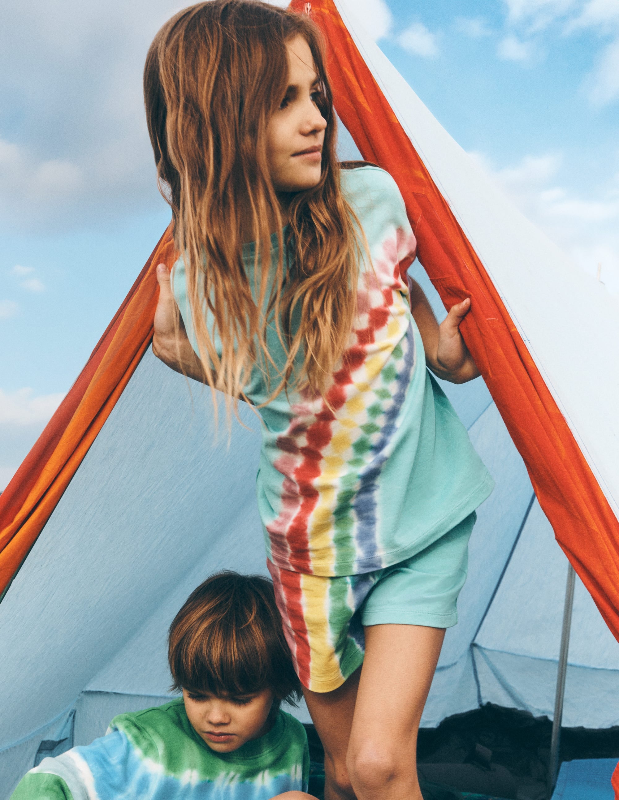 Tie Dye Logo Top-Dawn Blue Rainbow - Image 4