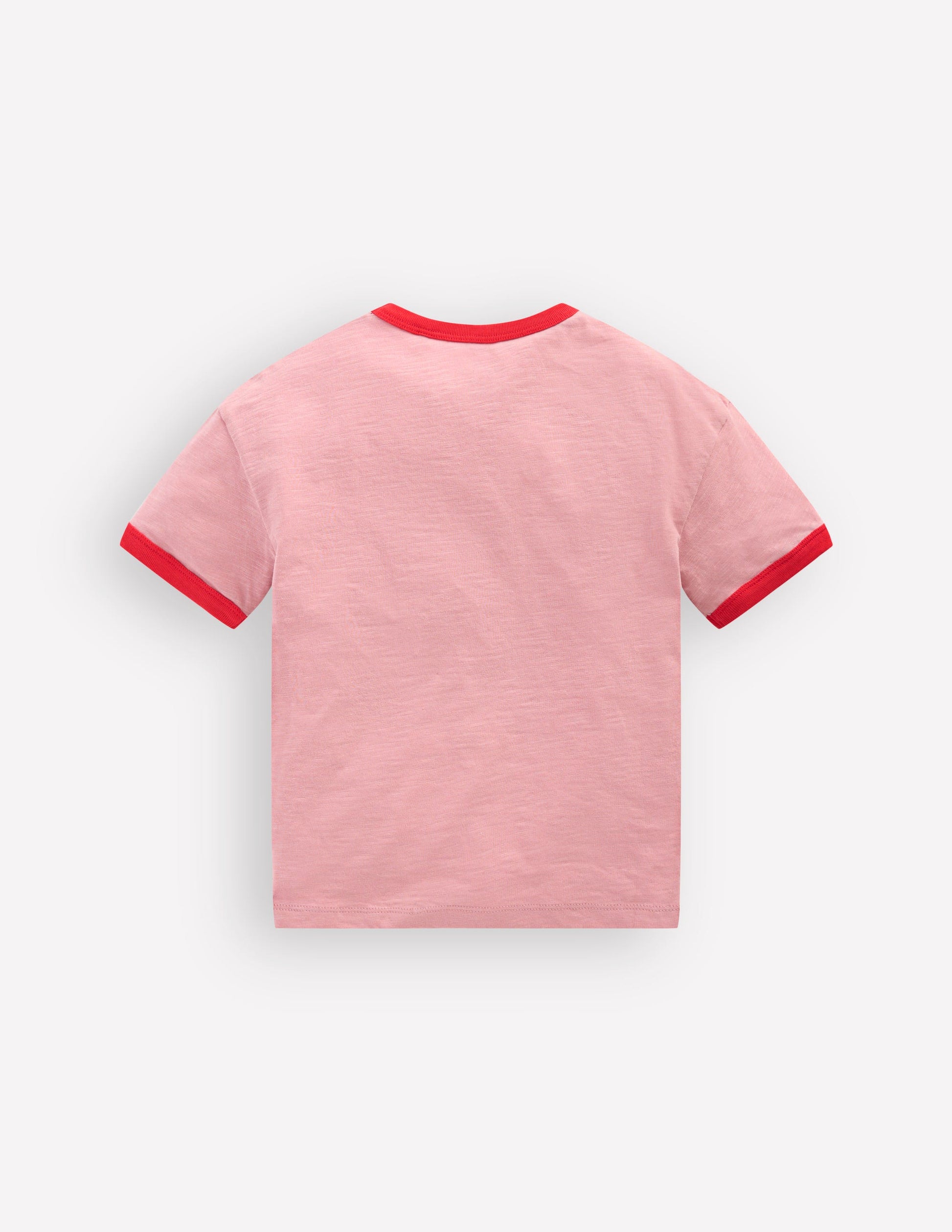Printed Ringer T-shirt-Vintage Pink Strawberries-3