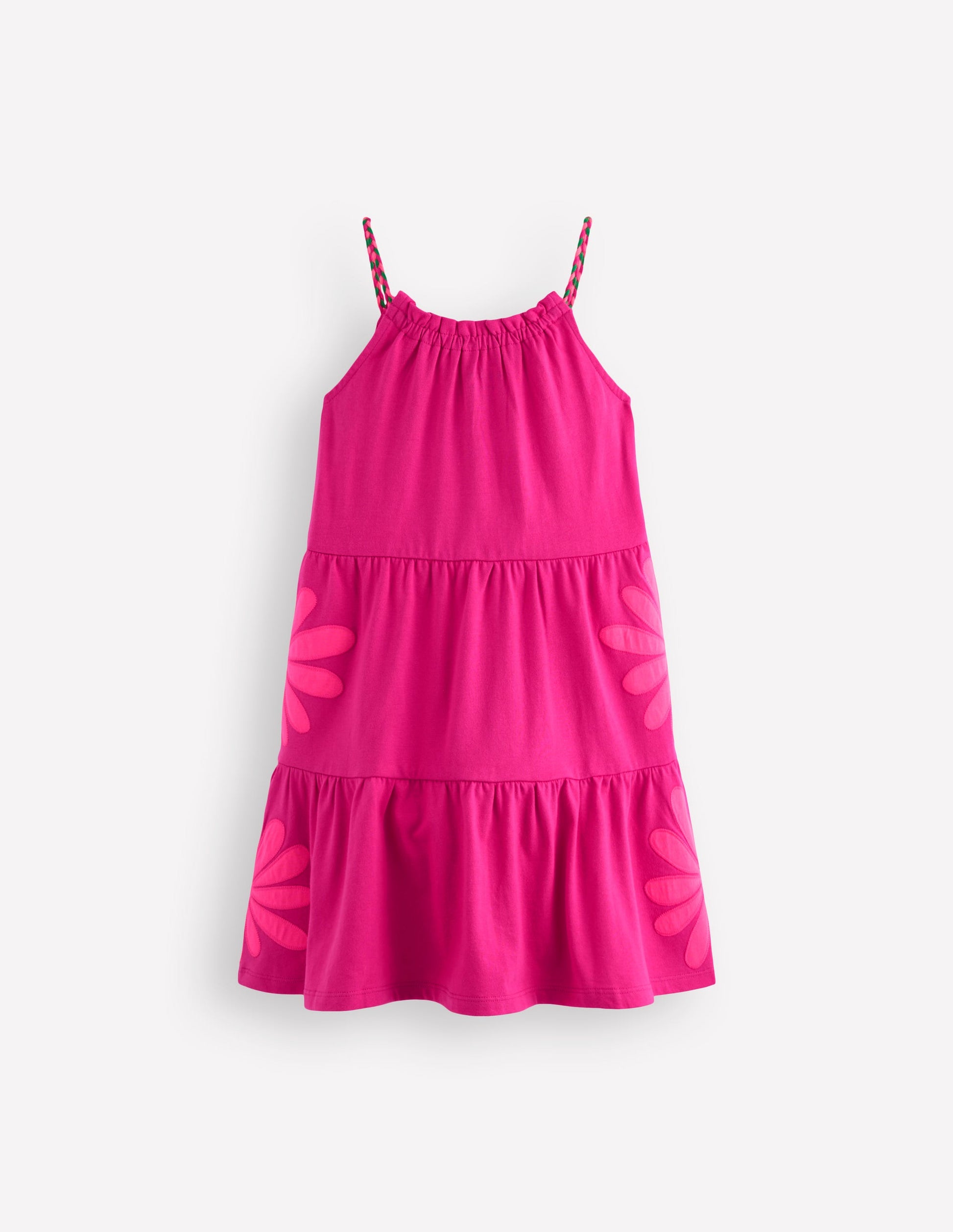 Enola Appliqué Jersey Dress-Raspberry Pink Giant Daisy-2