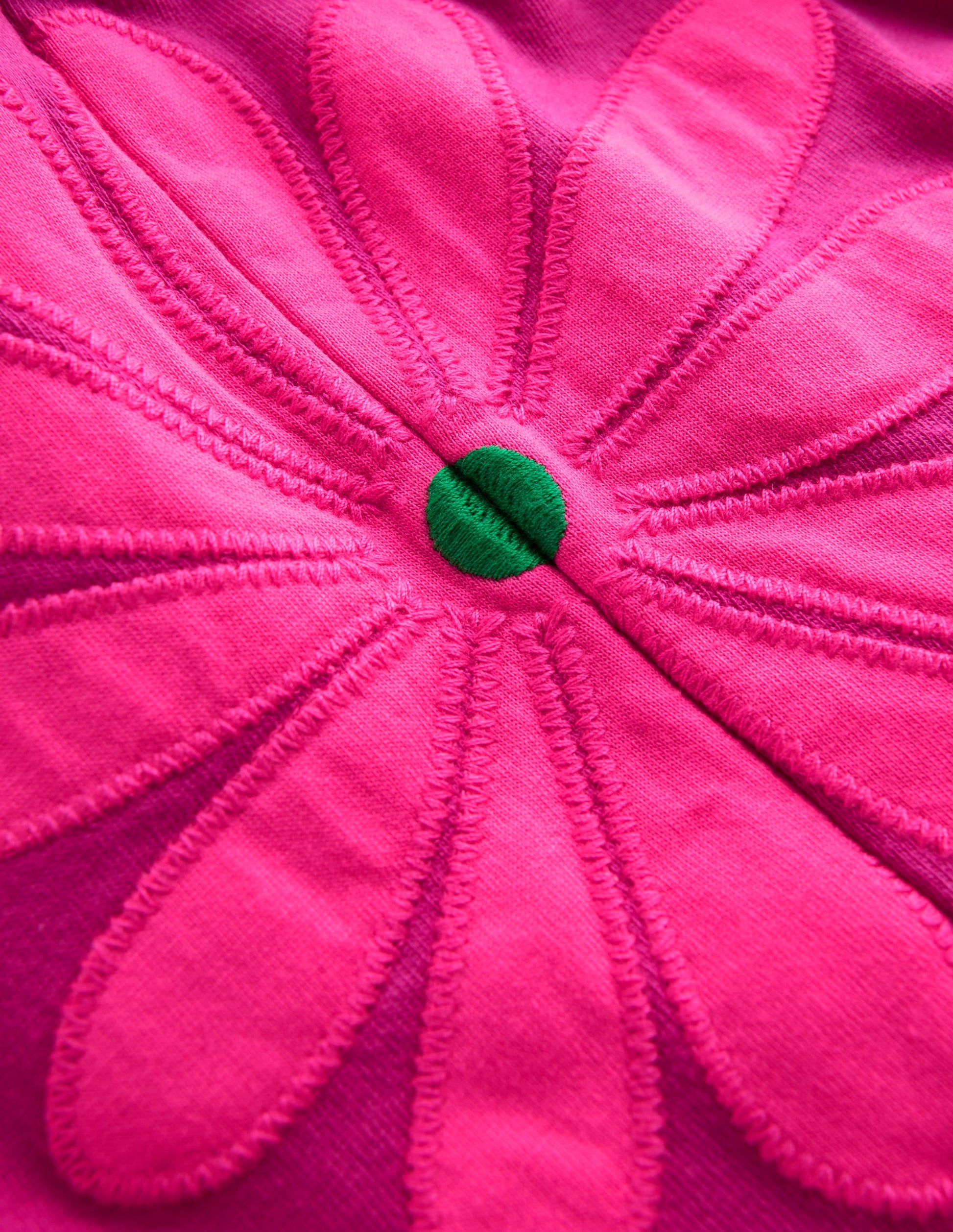 Enola Appliqué Jersey Dress-Raspberry Pink Giant Daisy-3