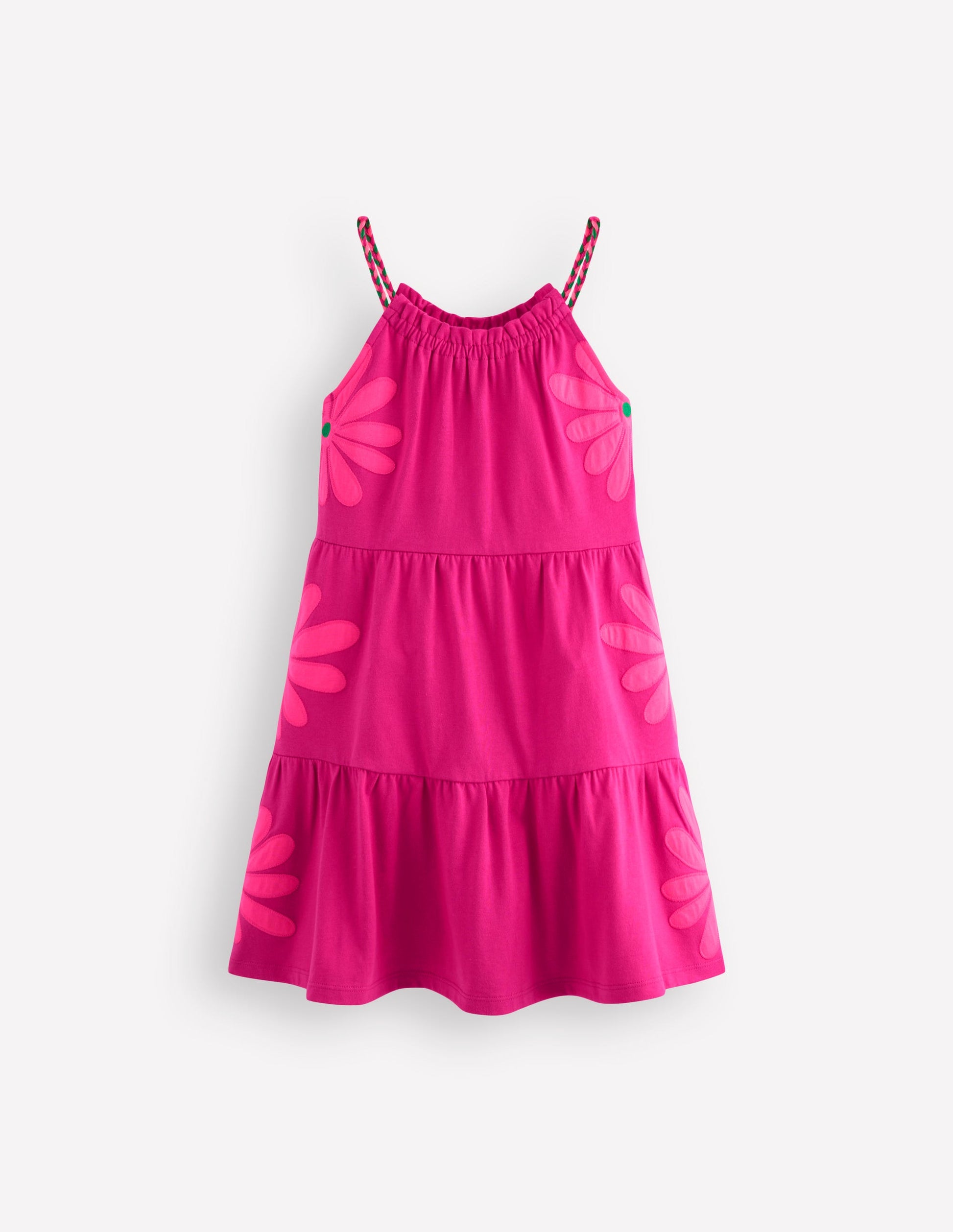 Enola Appliqué Jersey Dress-Raspberry Pink Giant Daisy-1