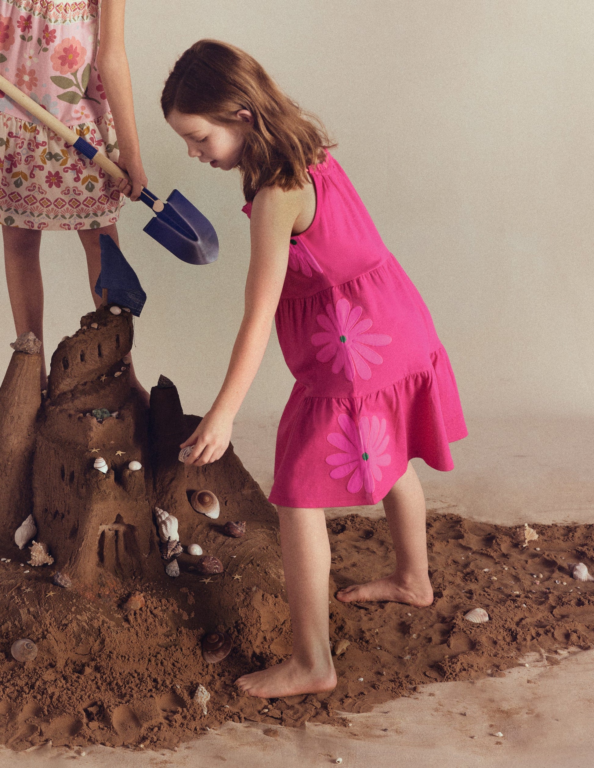 Enola Appliqué Jersey Dress-Raspberry Pink Giant Daisy-4