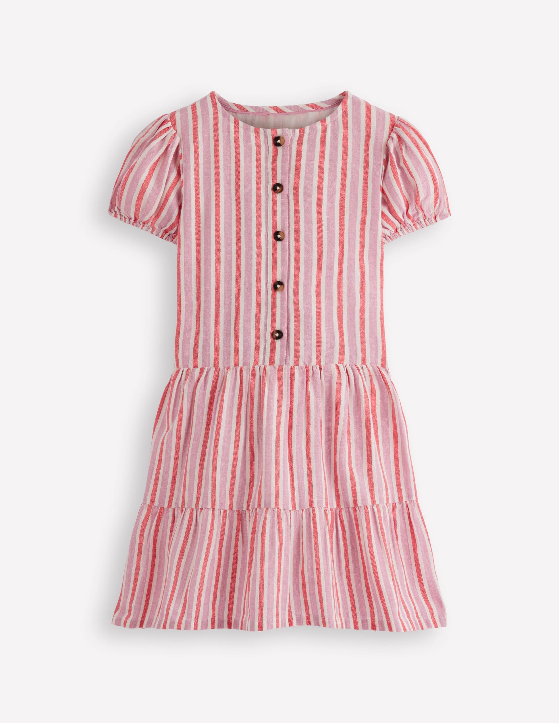 Tiered Shirt Dress-Formica Pink Stripe-3