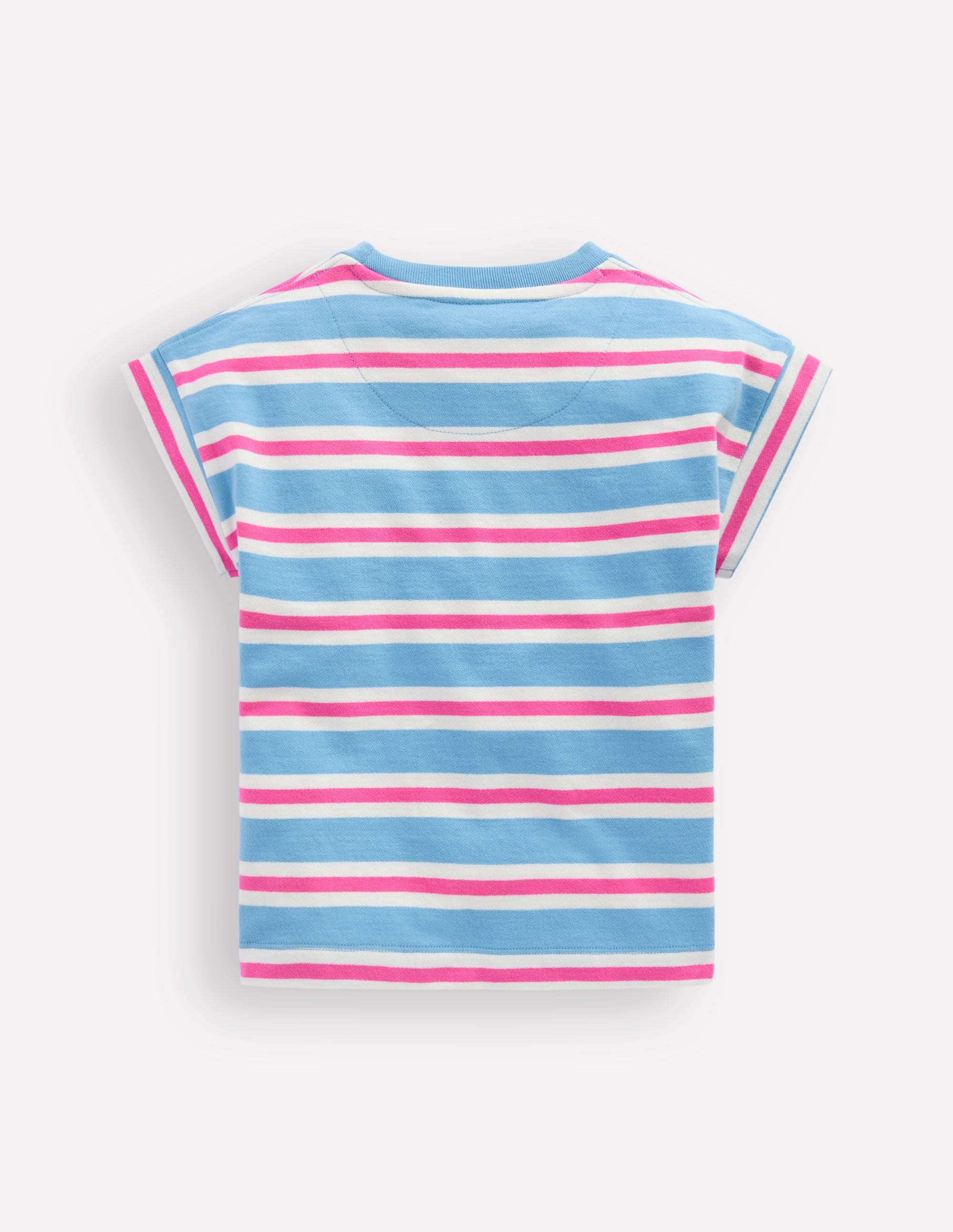 Short Sleeve Sweat Top-Blue Stripe - Image 3