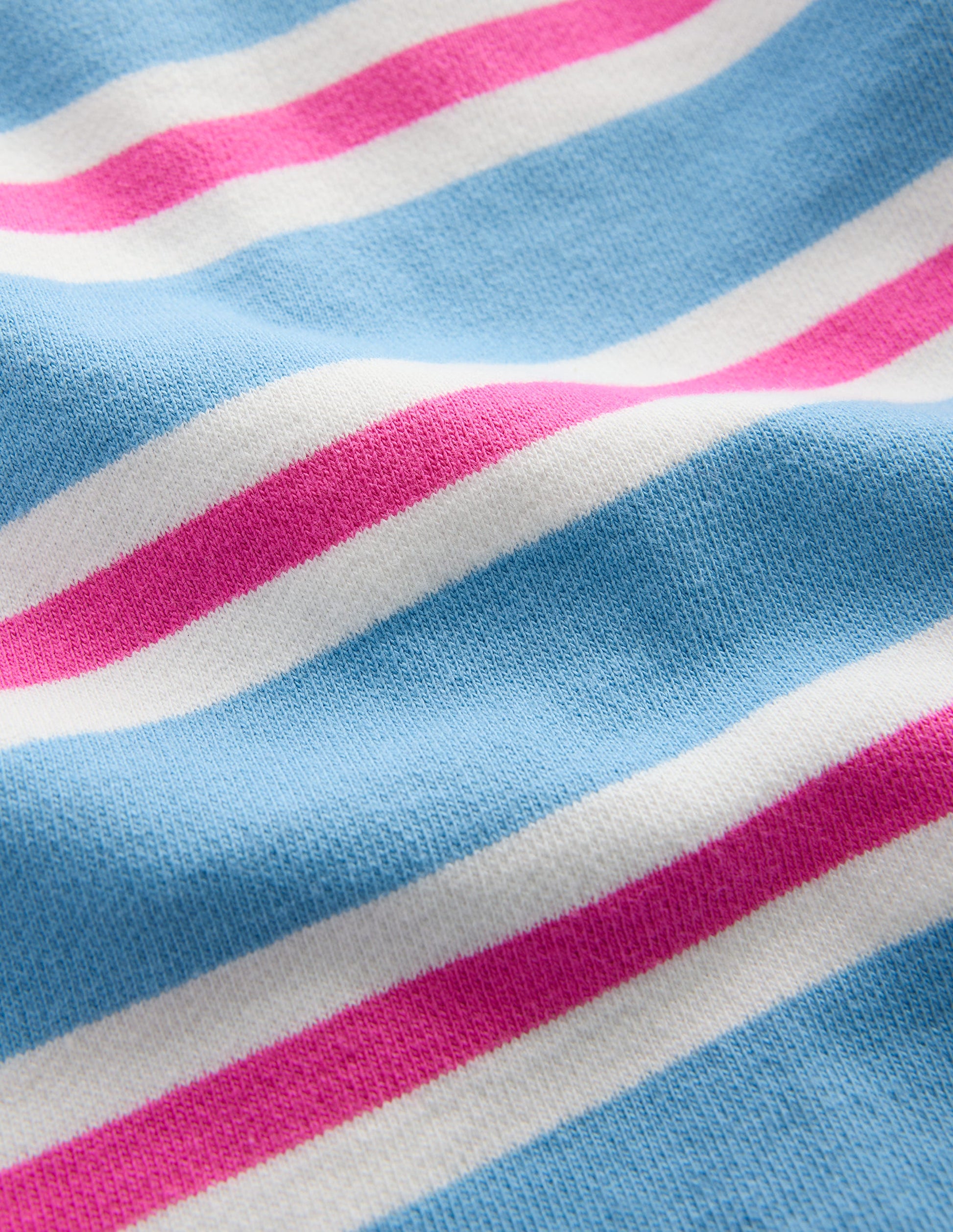 Short Sleeve Sweat Top-Blue Stripe-4