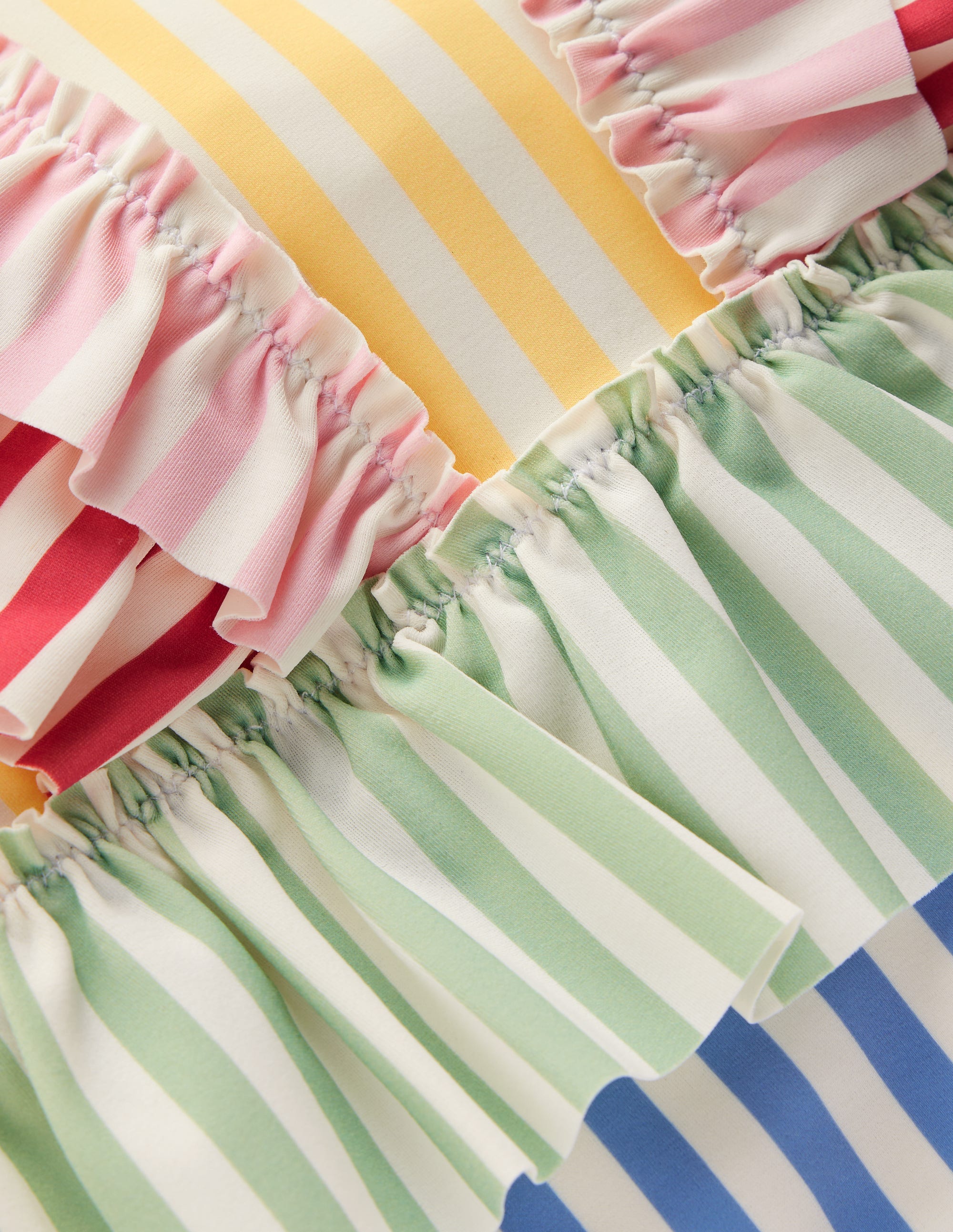 Frill Peplum Swimsuit-Hotchpotch Stripe - Image 3
