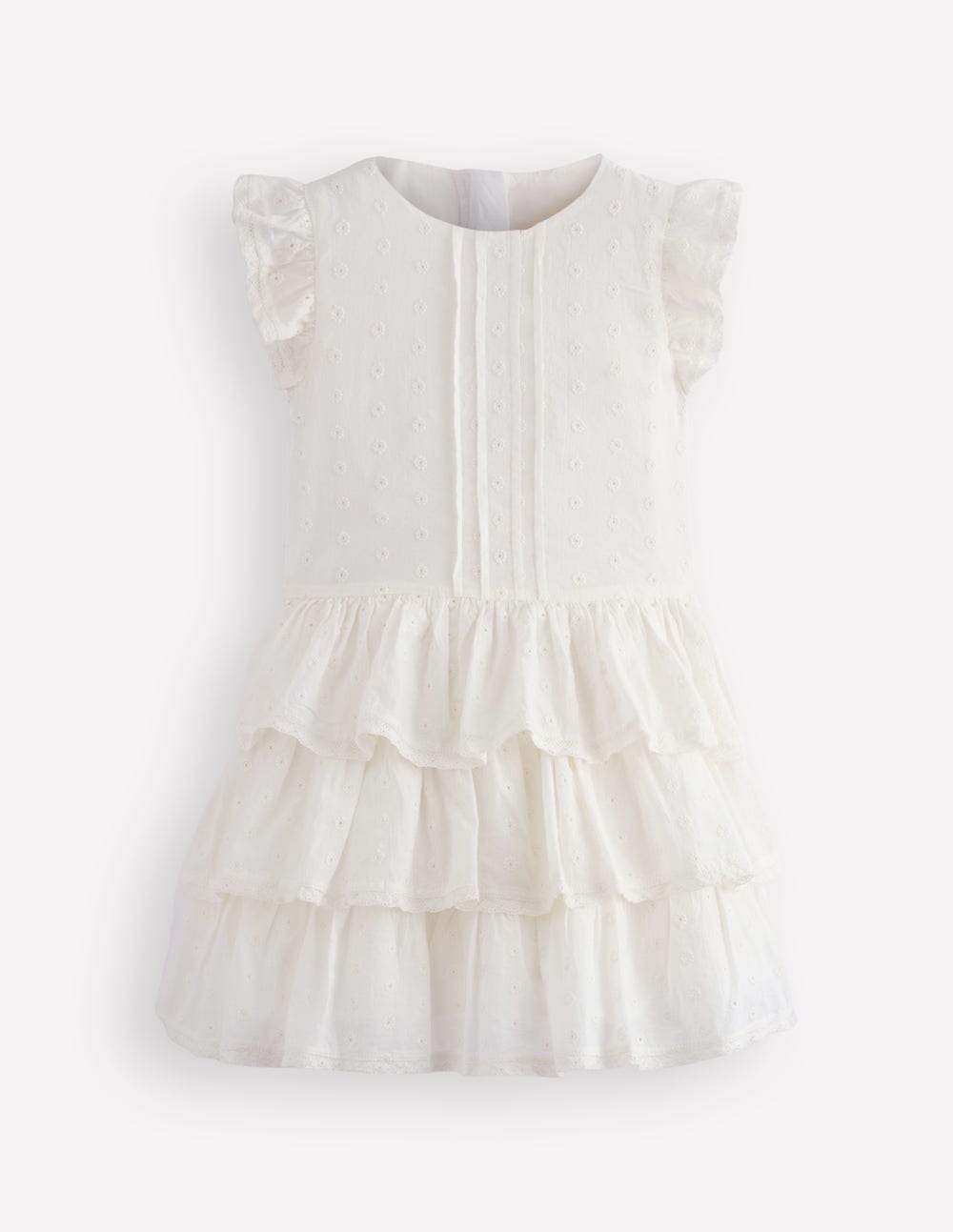 Pintuck Tiered Dress-Soft Ivory - Image 3