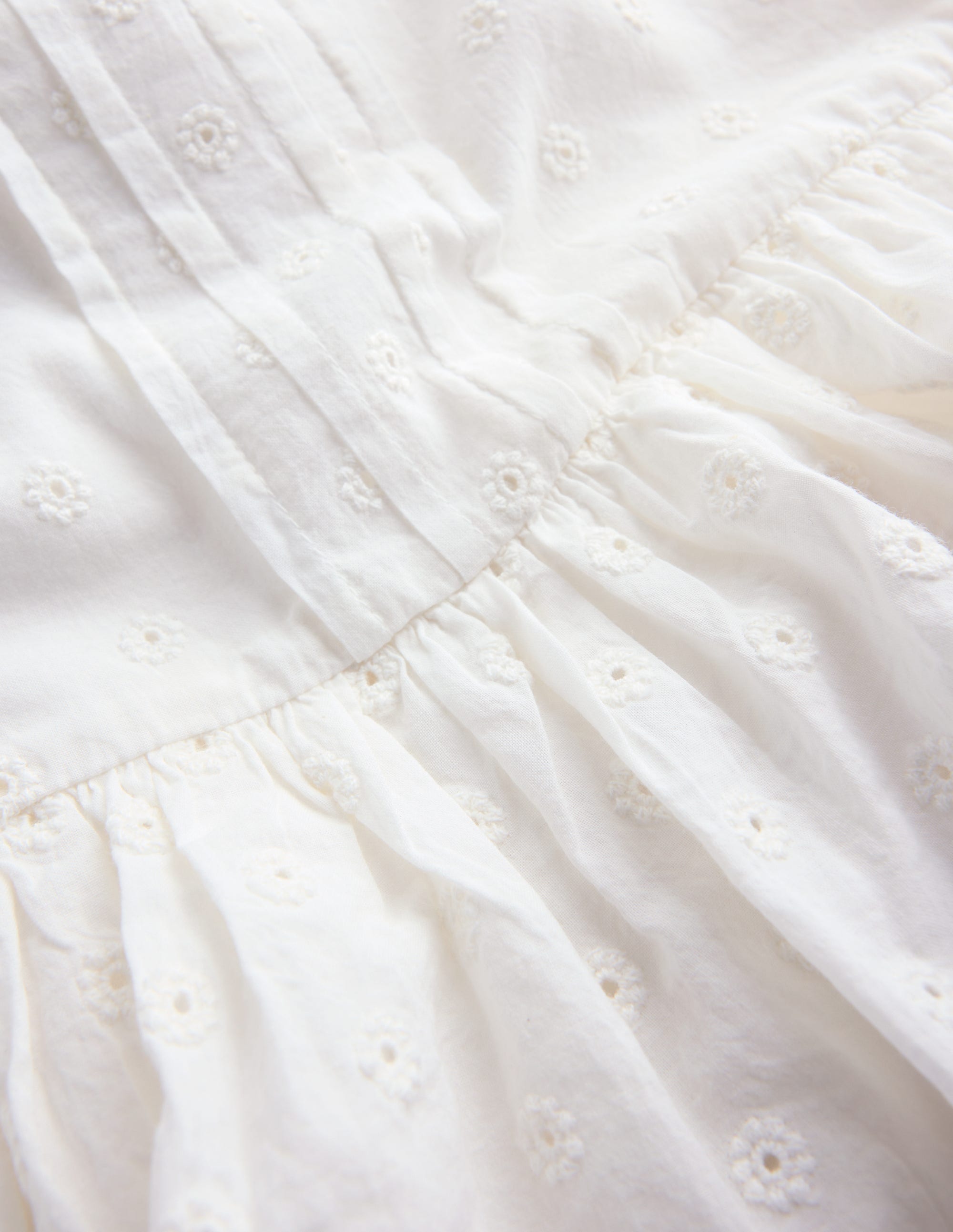 Pintuck Tiered Dress-Soft Ivory - Image 5