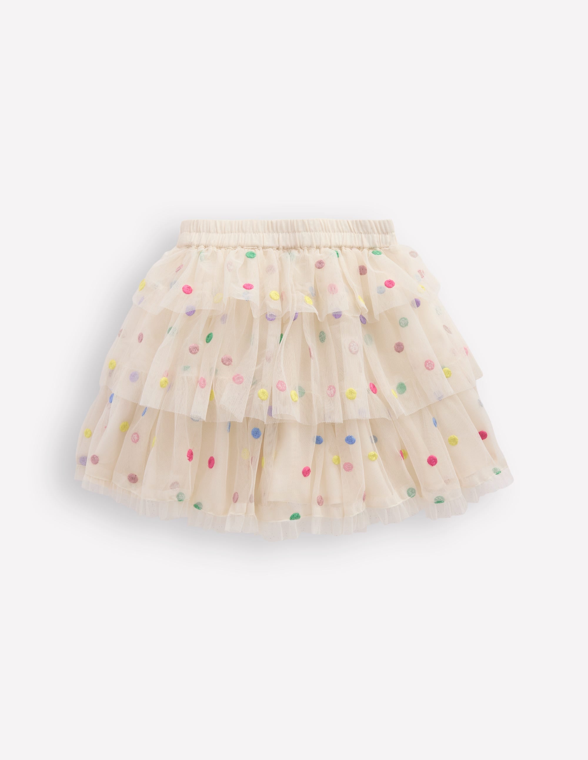Tulle Interest Skirt-Soft Ivory Multi Spot - Image 4