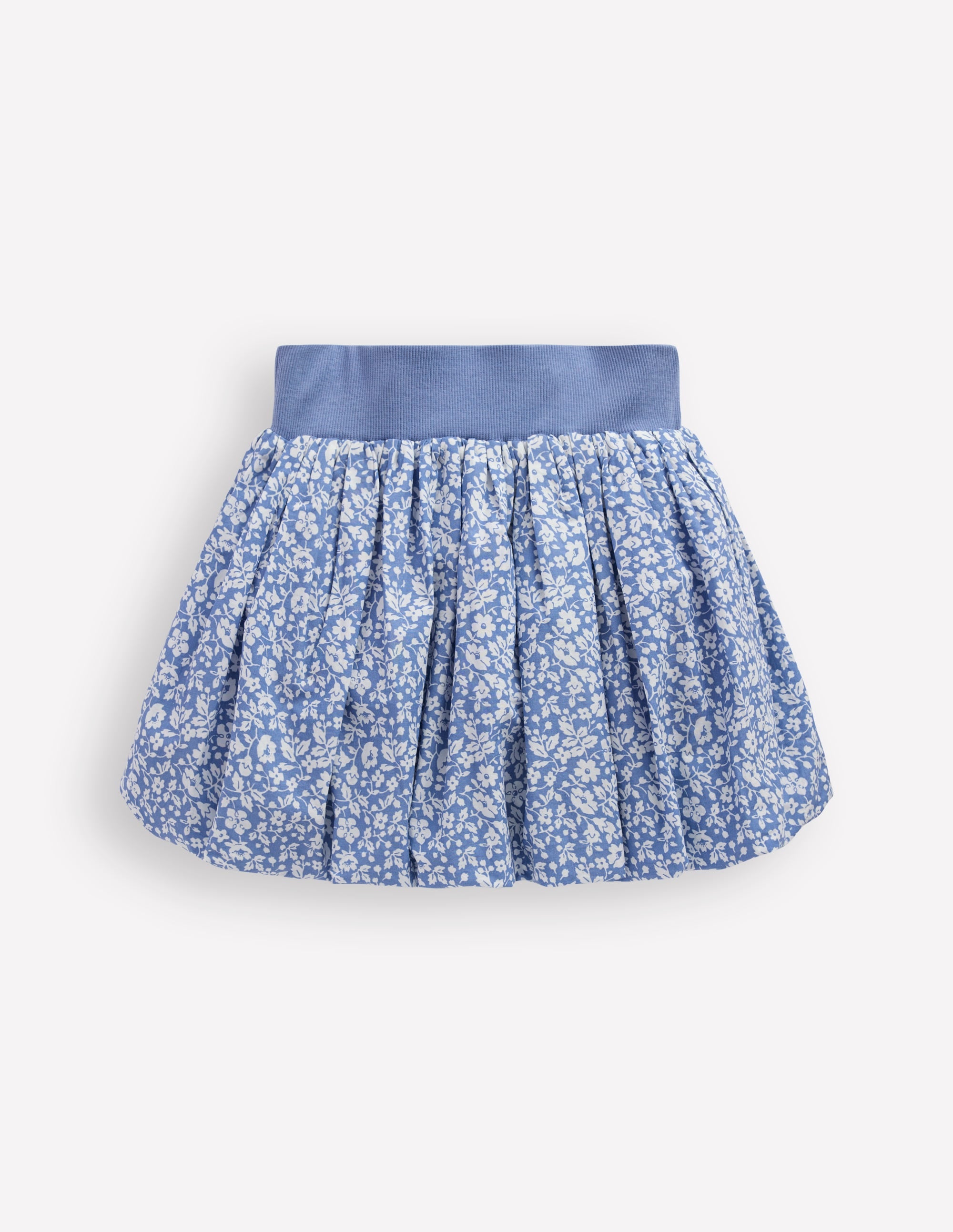 Bubble Hem Skirt-Wave Blue Vintage Ditsy Floral - Image 1