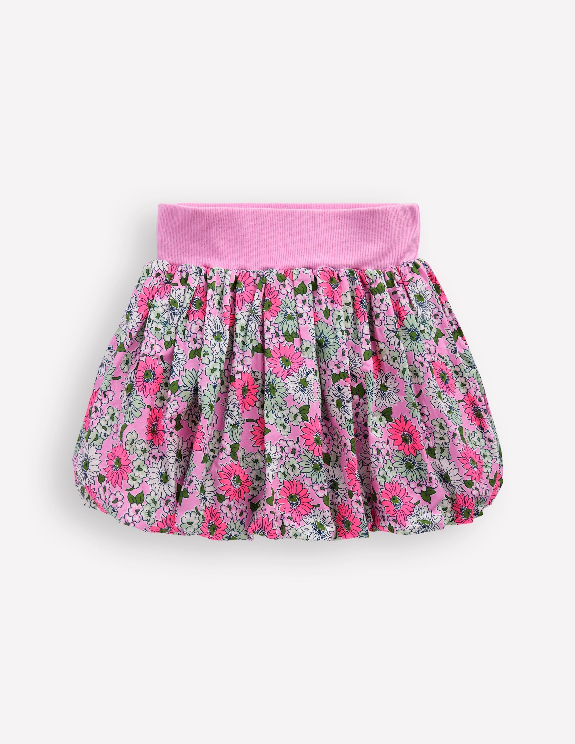 Bubble Hem Skirt-Water Lilly Pink Cornflower - Image 1