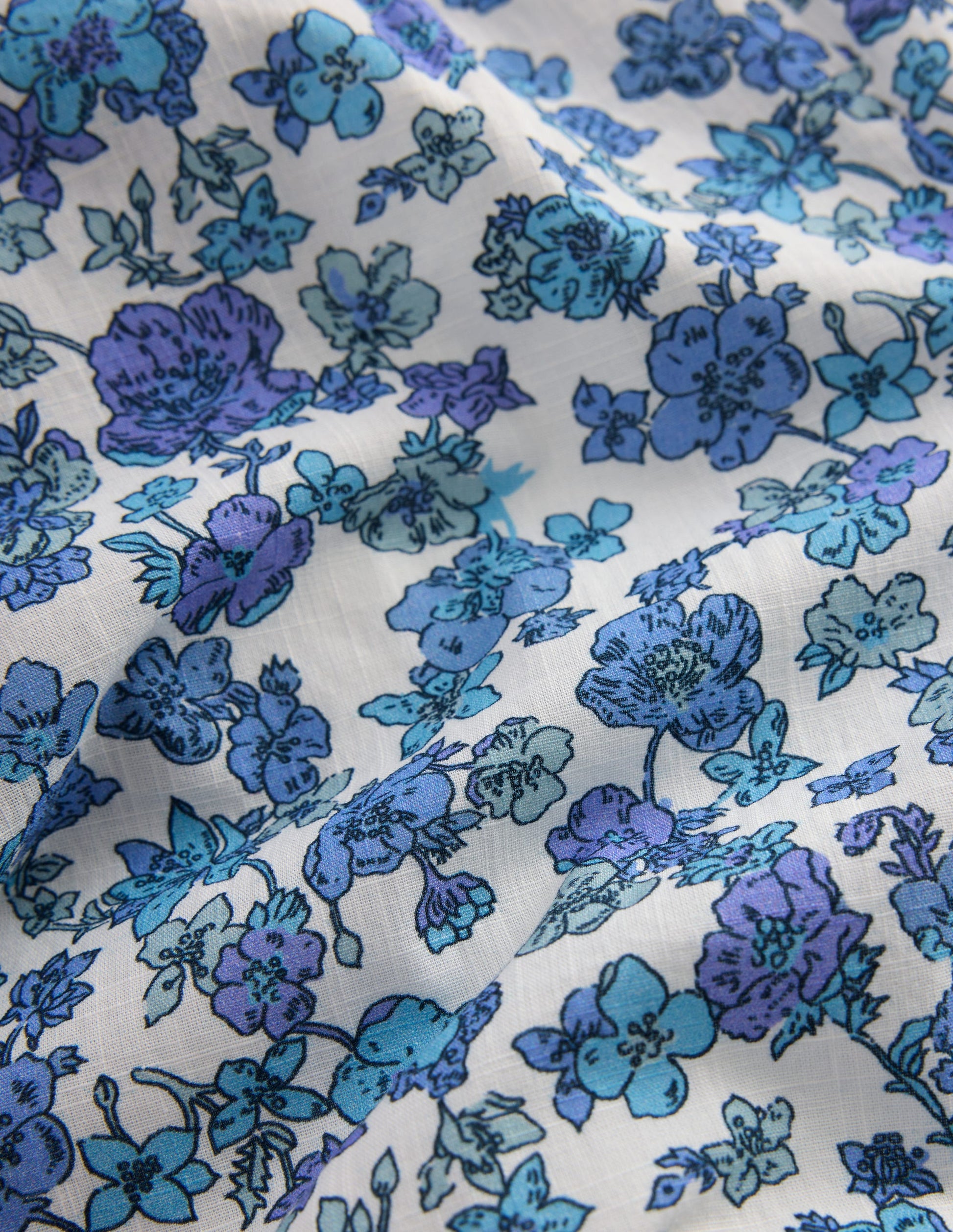 Frill Hem Trousers-Blue Floral Hotch Potch-4