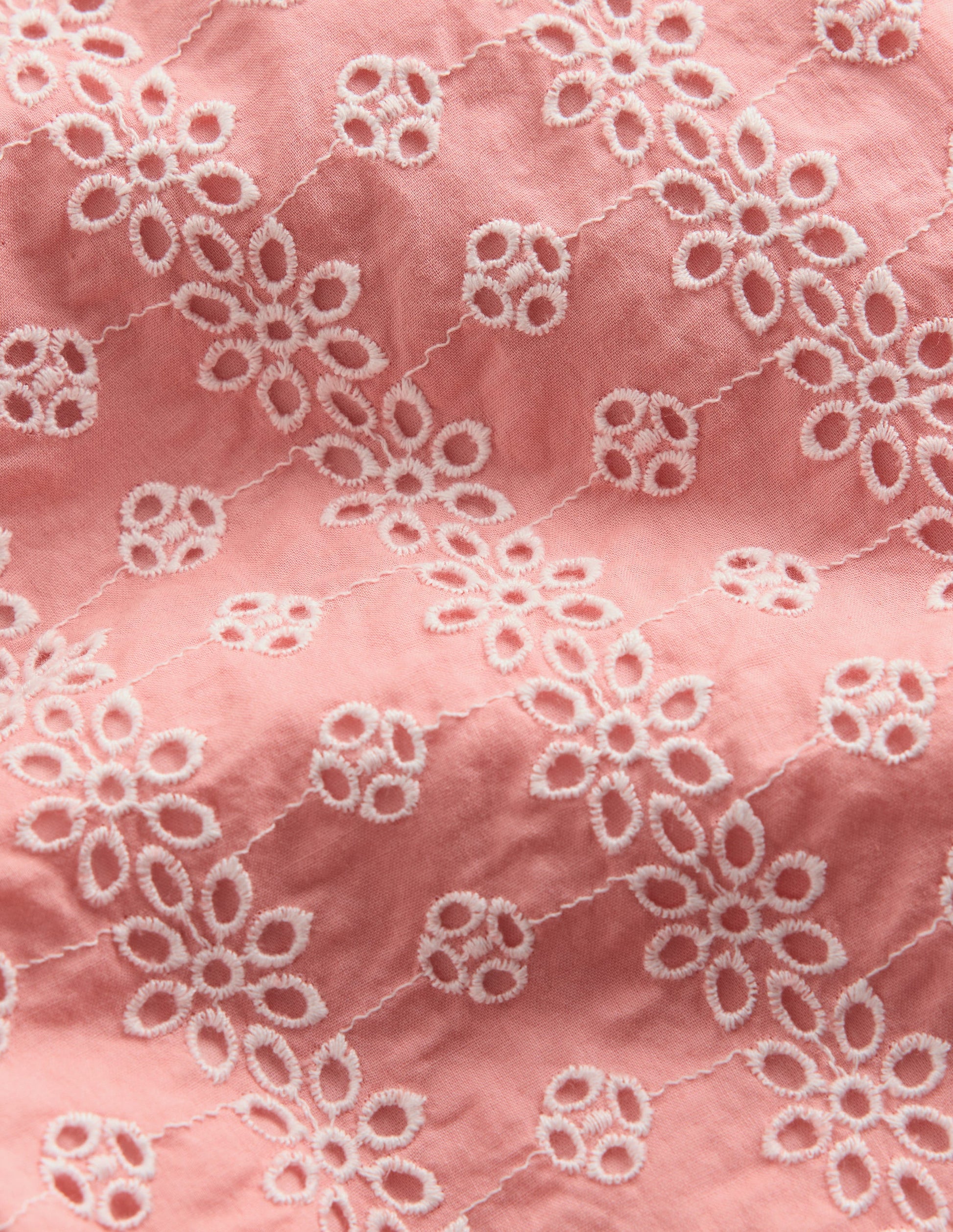 Frill Hem Trousers-Pink Broderie-4