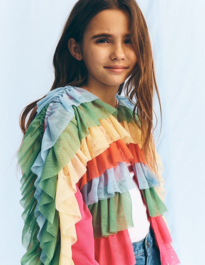 Rainbow Tulle Jacket-Multi Rainbow