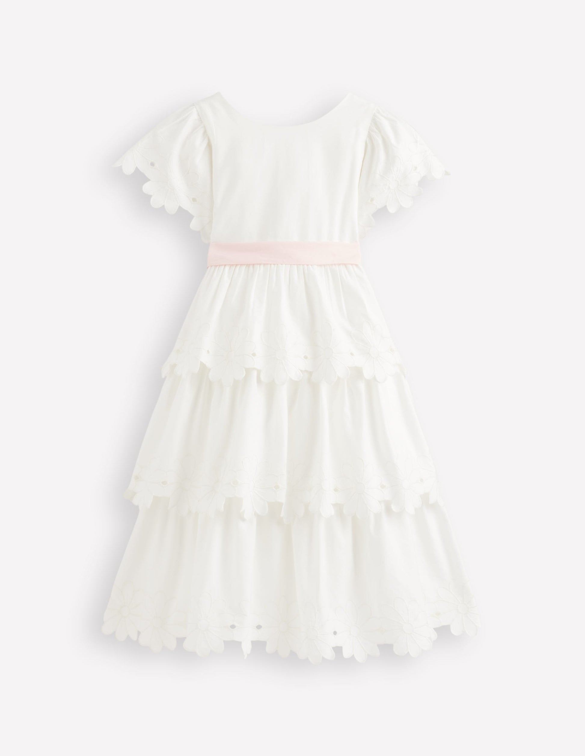 Flower Hem Occasion Dress-Soft Ivory-1