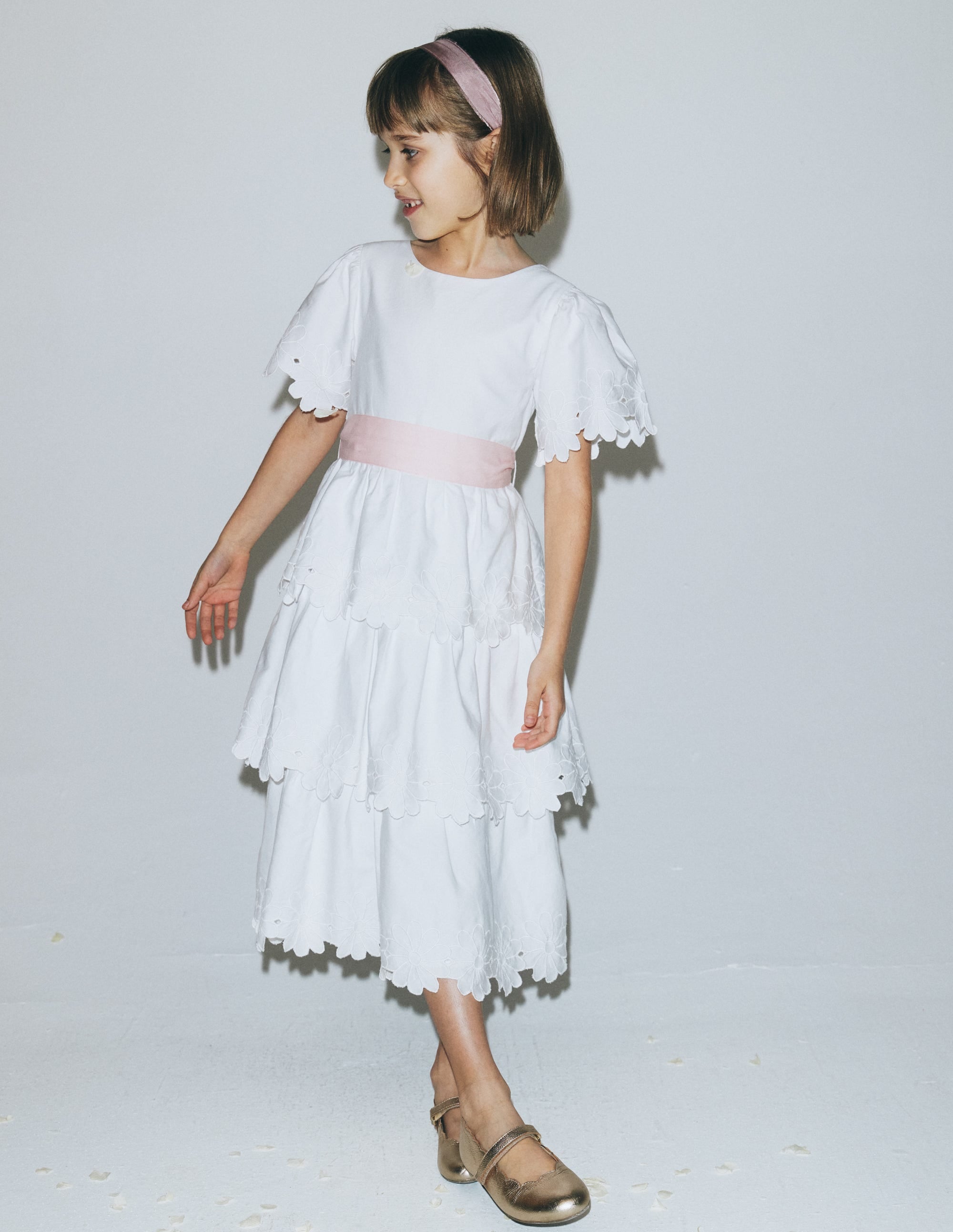 Flower Hem Occasion Dress-Soft Ivory - Image 4
