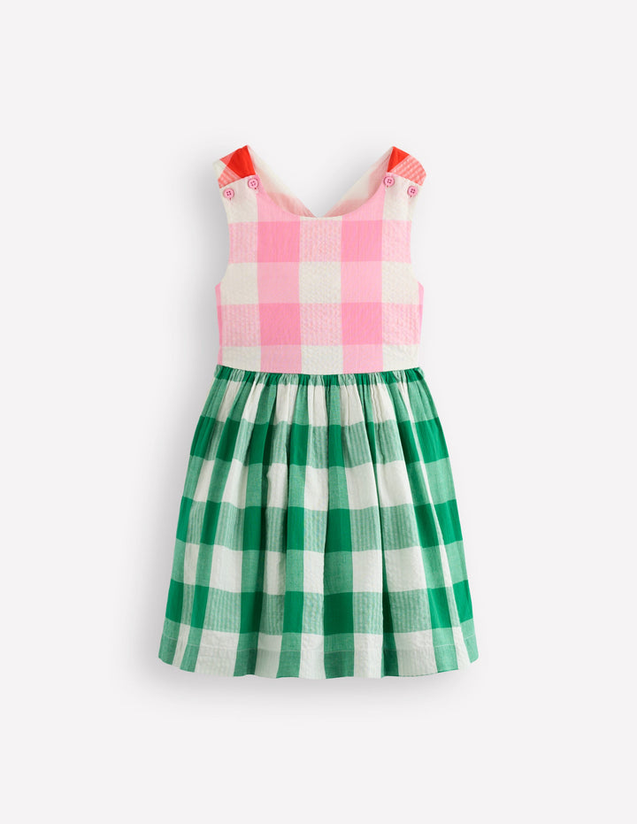 Harper Cross-Back Dress-Gingham Hotchpotch