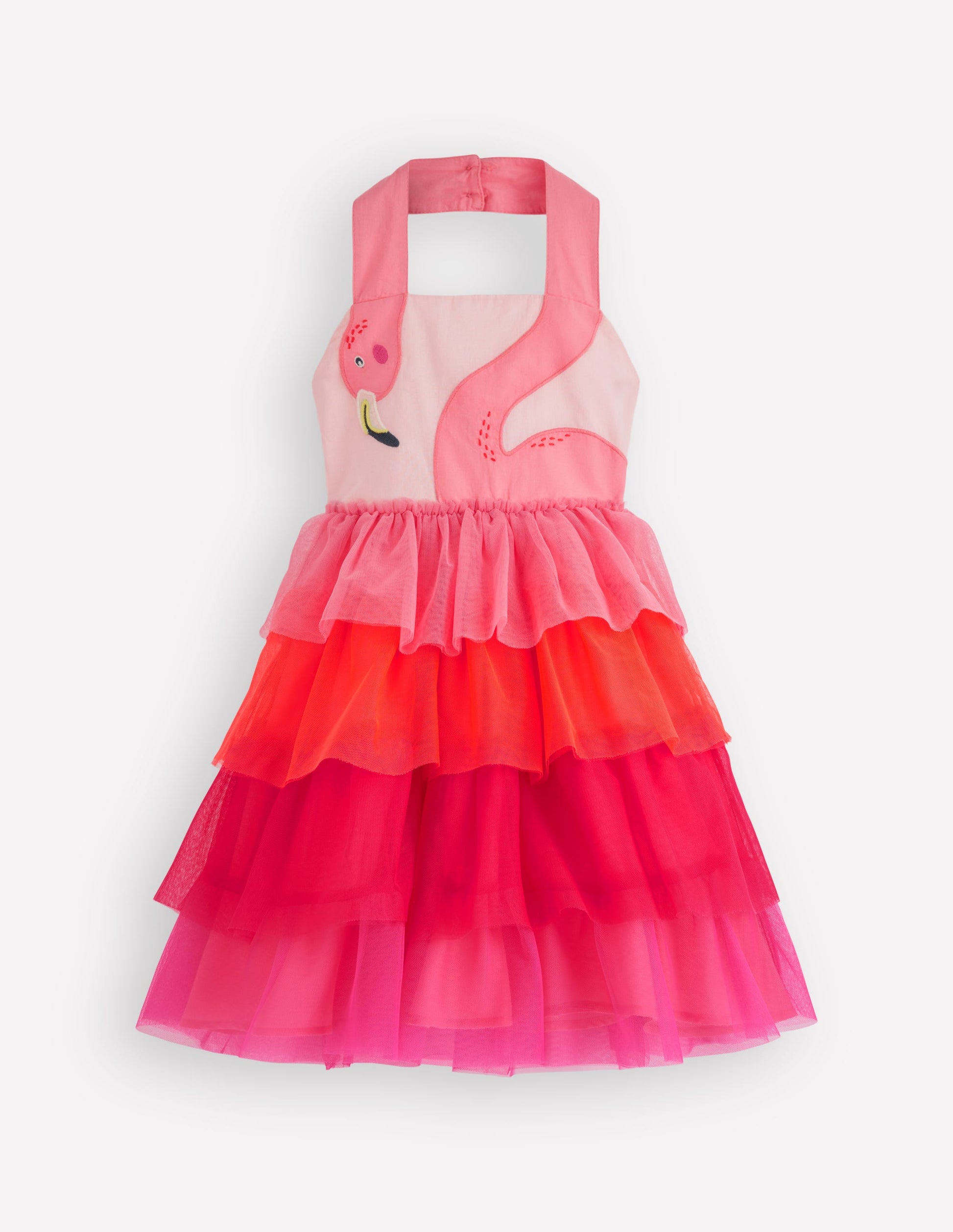 TULLE MIX LOGO DRESS-Salmon Pink Flamingo-3