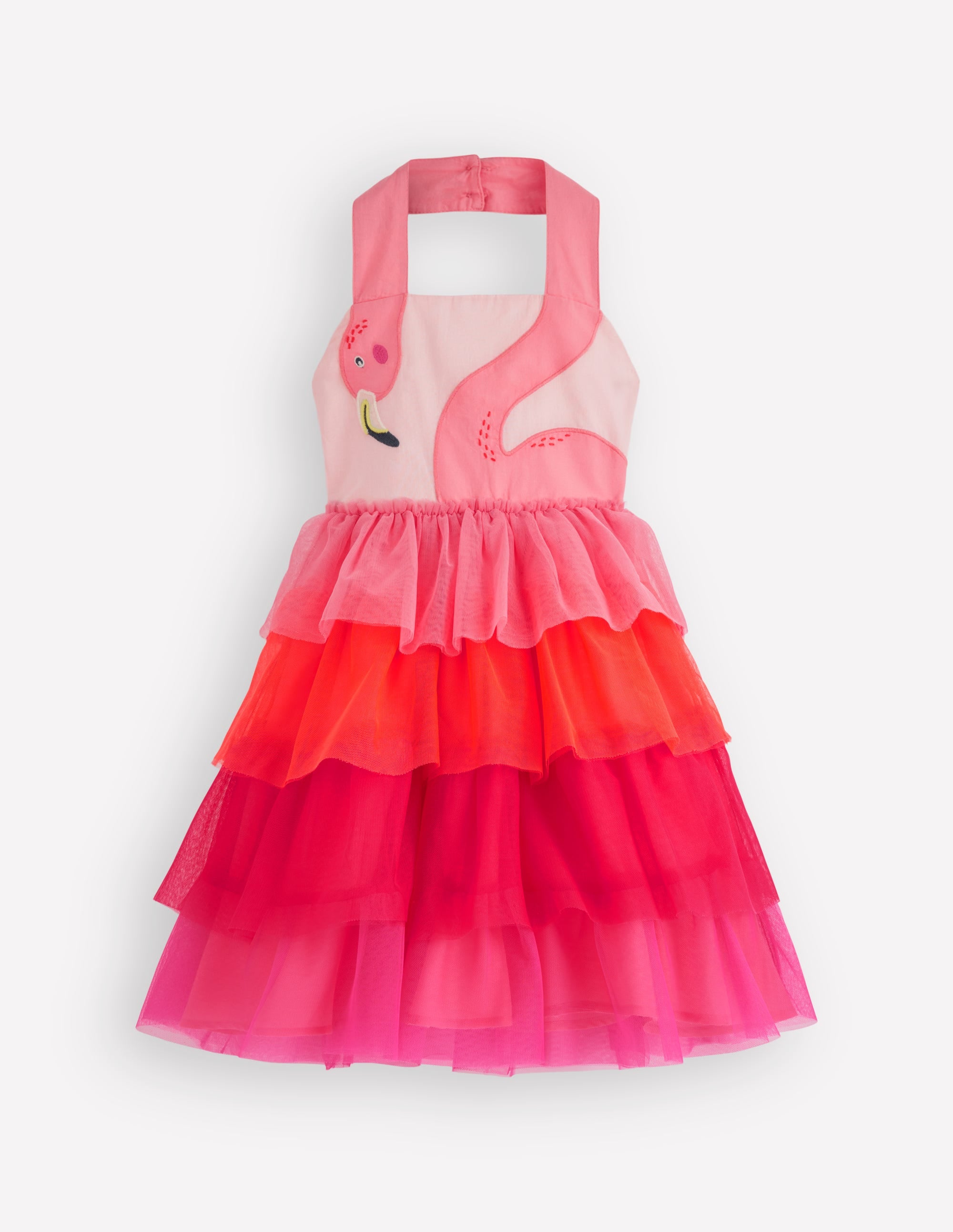 Tulle Mix Logo Dress-Salmon Pink Flamingo - Image 1
