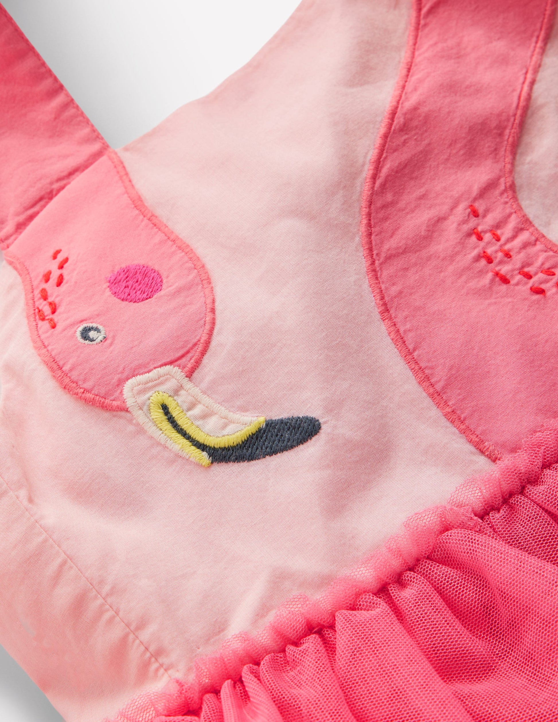 TULLE MIX LOGO DRESS-Salmon Pink Flamingo-5