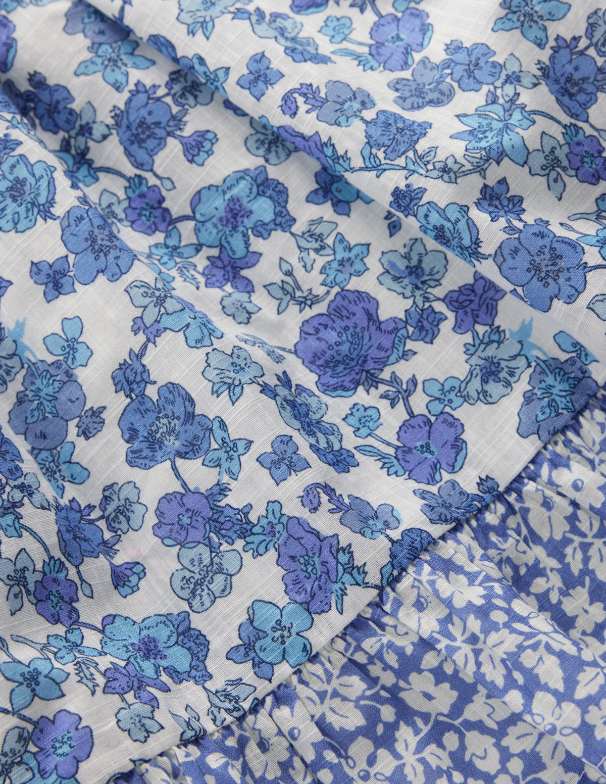 Gathered Woven Dress-Blue Sprig - Image 3
