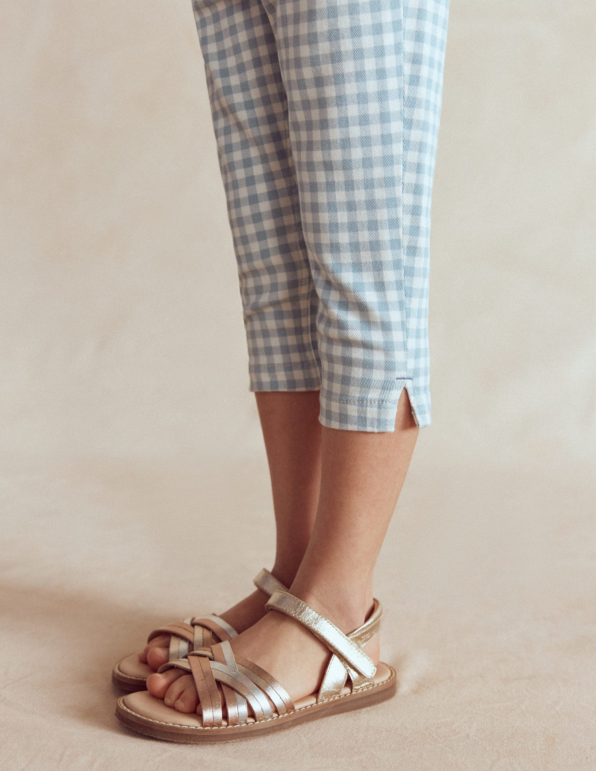 Capri Trousers-Blue Gingham-2