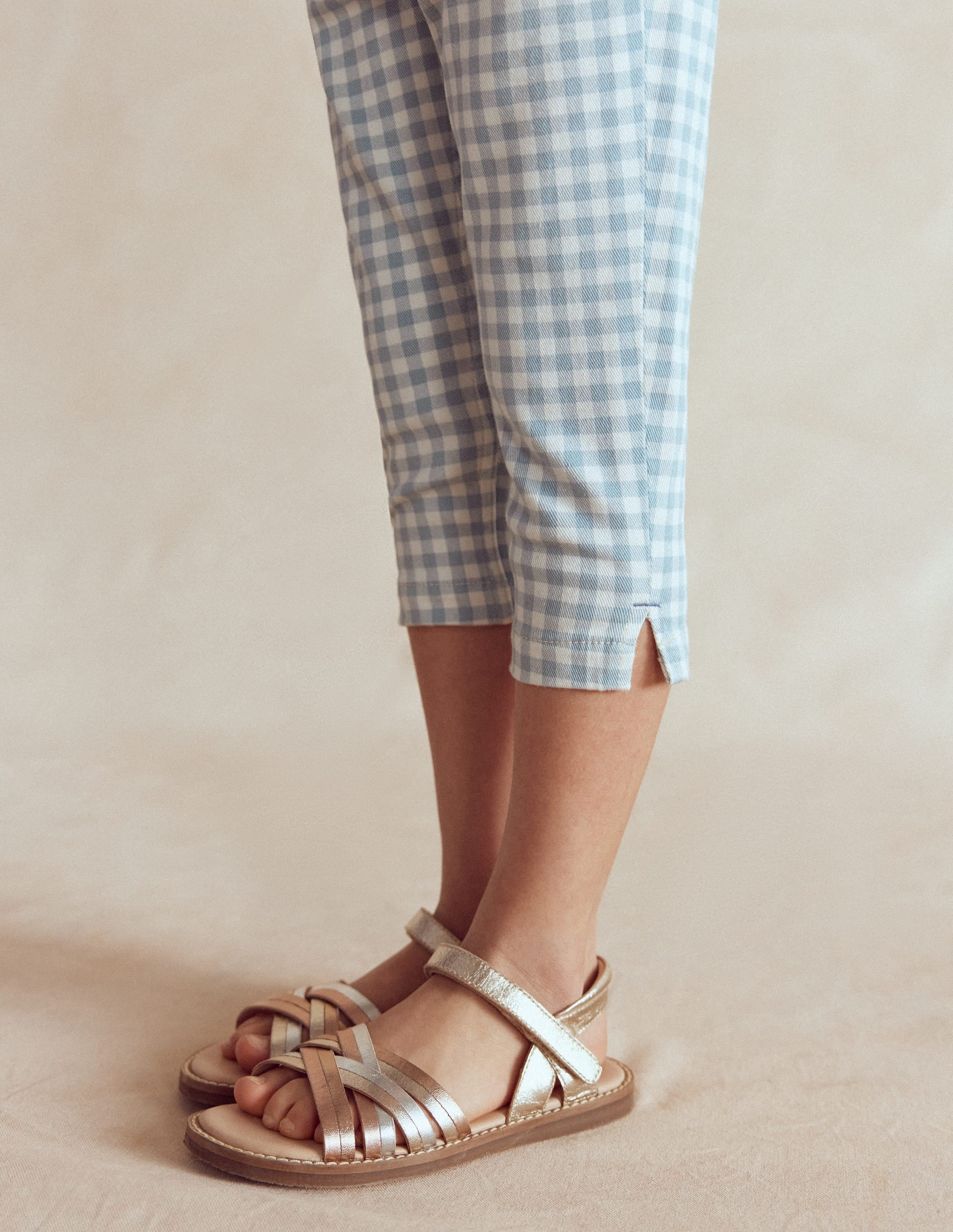 Capri Trousers-Blue Gingham - Image 2