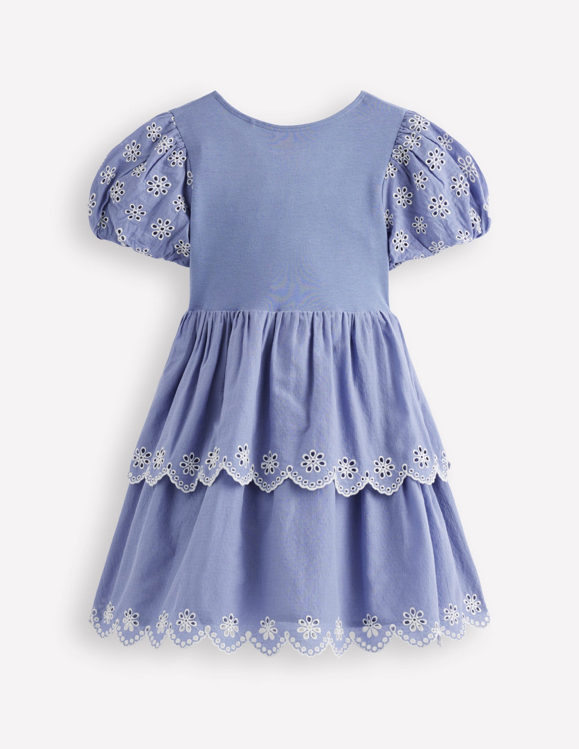 Broderie Rara Jersey Dress-Dusty Blue-4