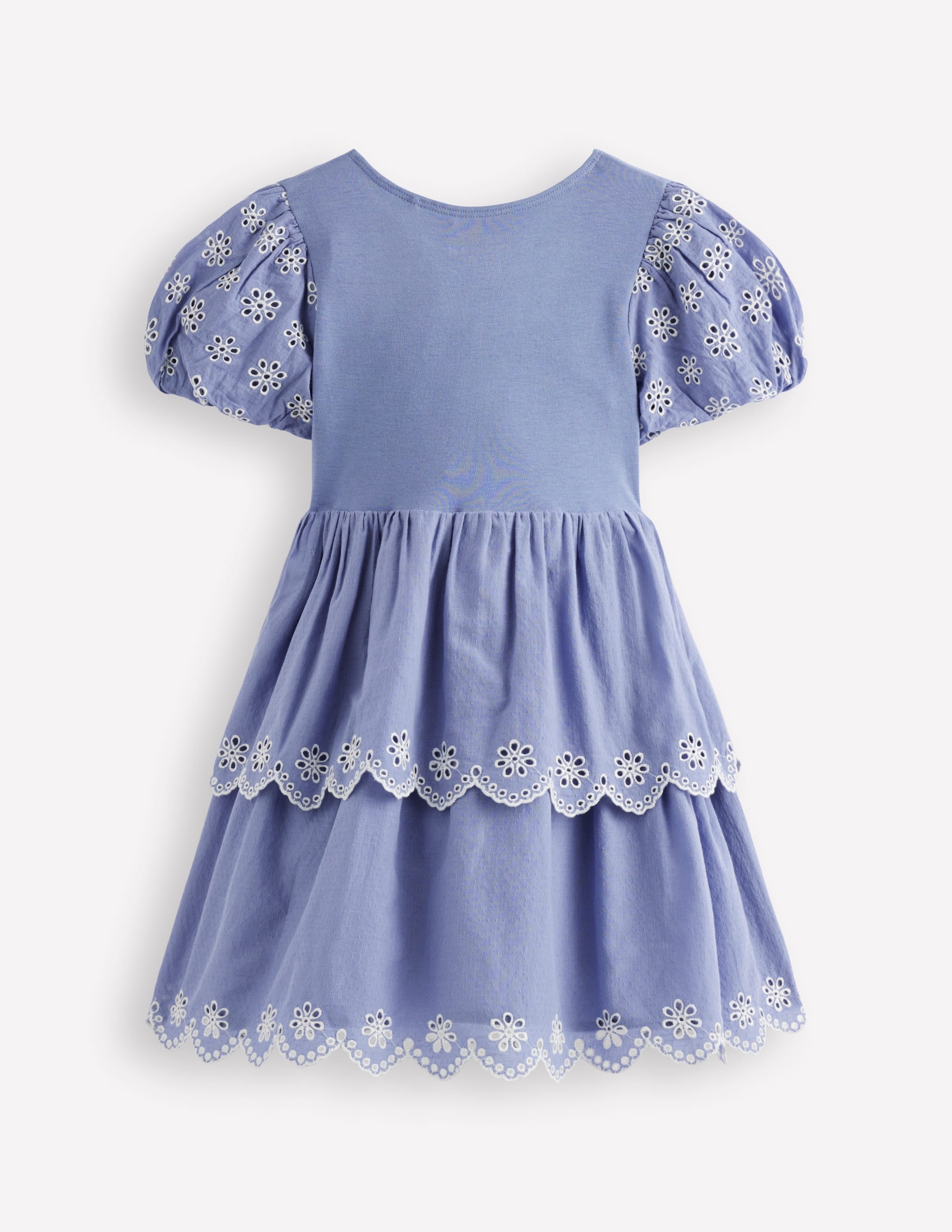 Broderie Rara Jersey Dress-Dusty Blue - Image 4