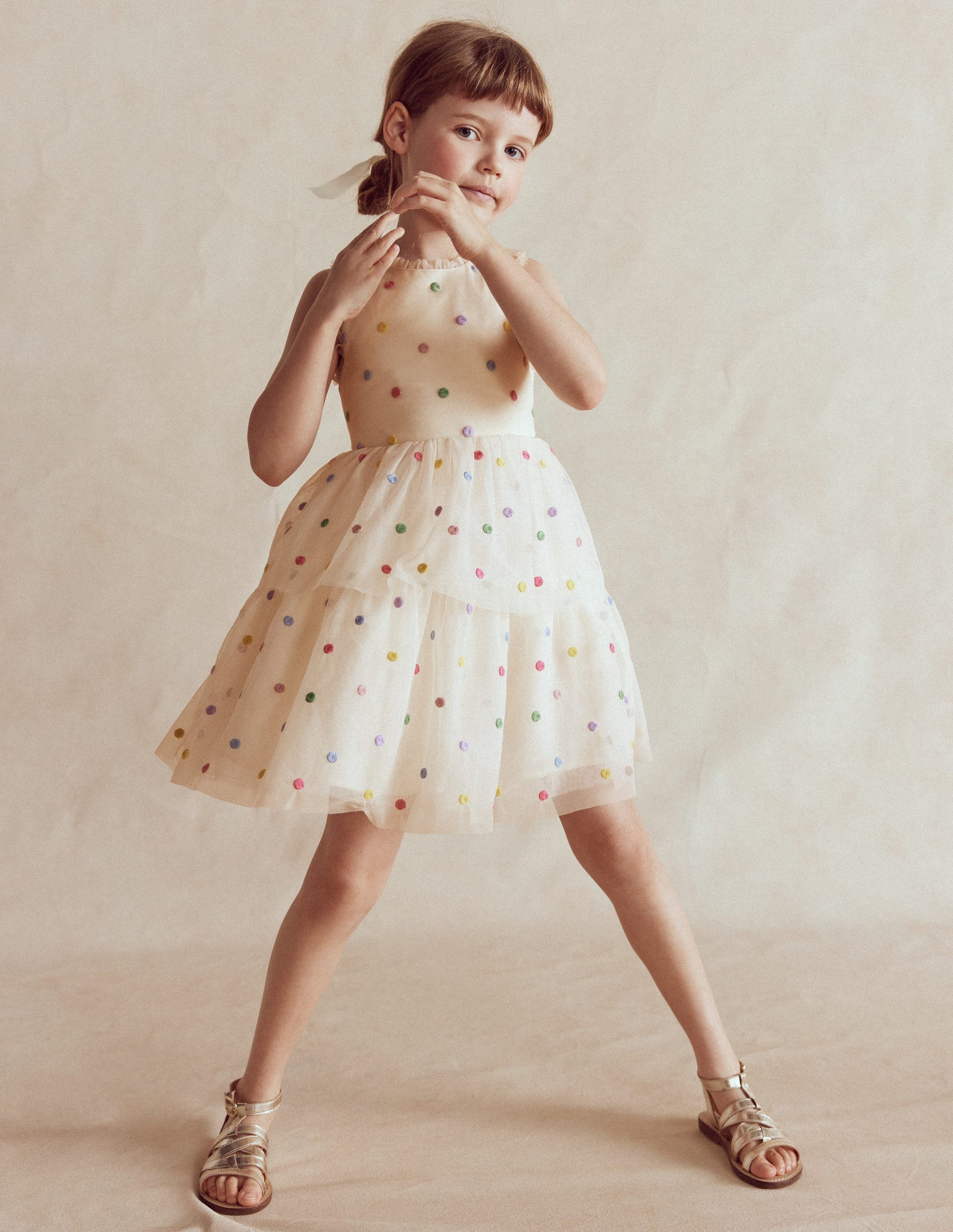 Spot Occasion Dress-Soft Ivory Multi Spot-1
