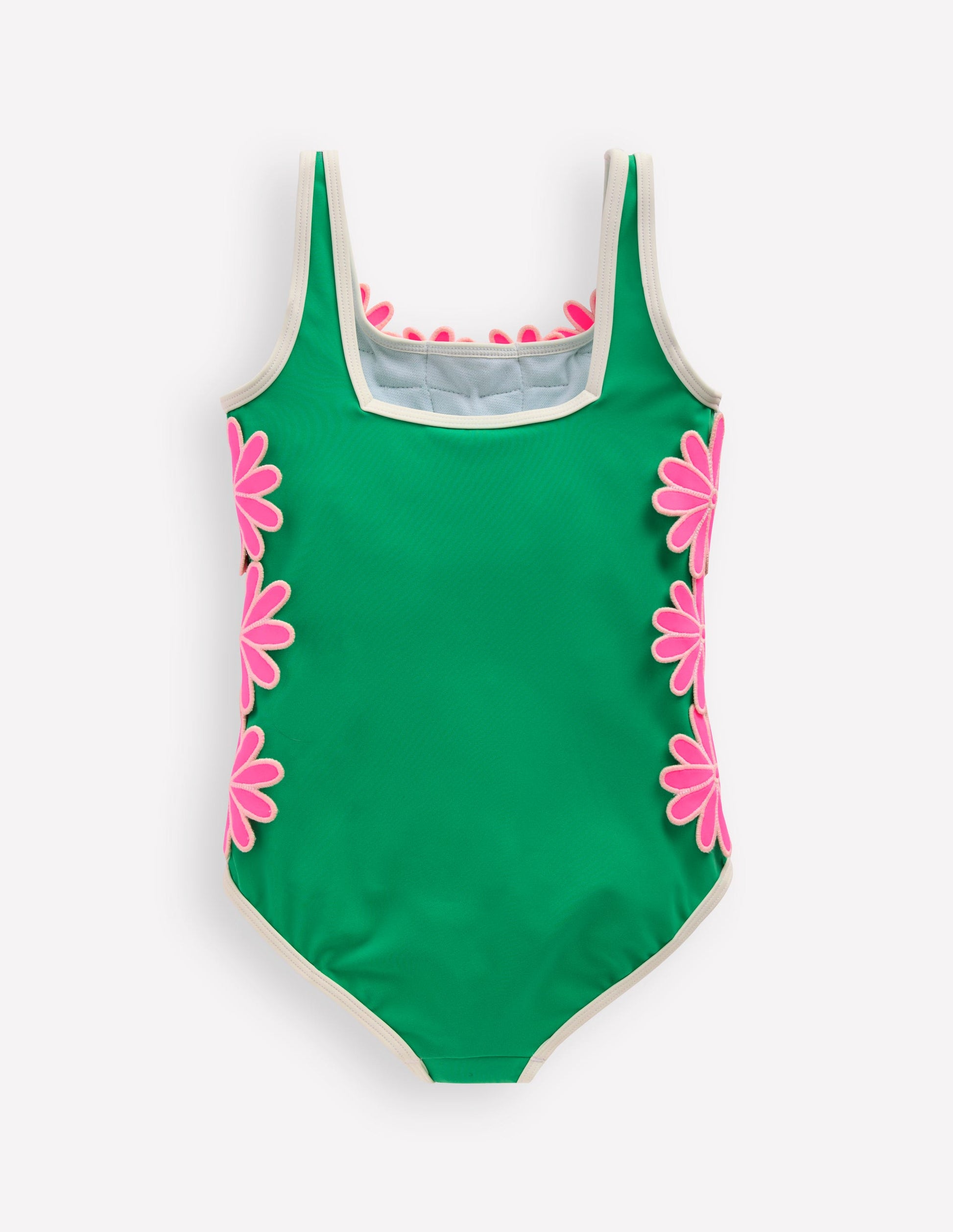 Appliqué Swimsuit-Pea Green/Sorbet Pink Daisy-3
