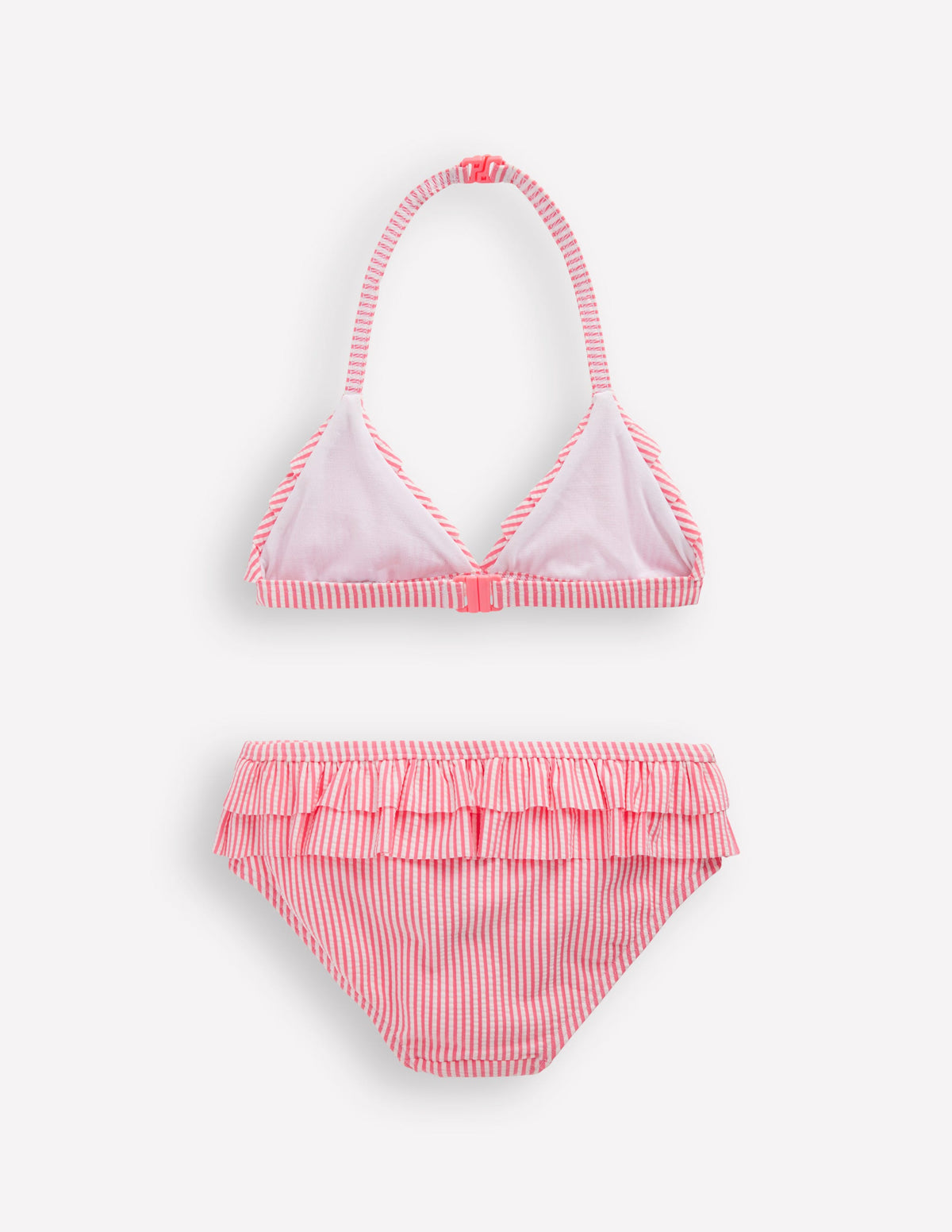Frill Bikini-Salmon Pink Stripe - Image 2