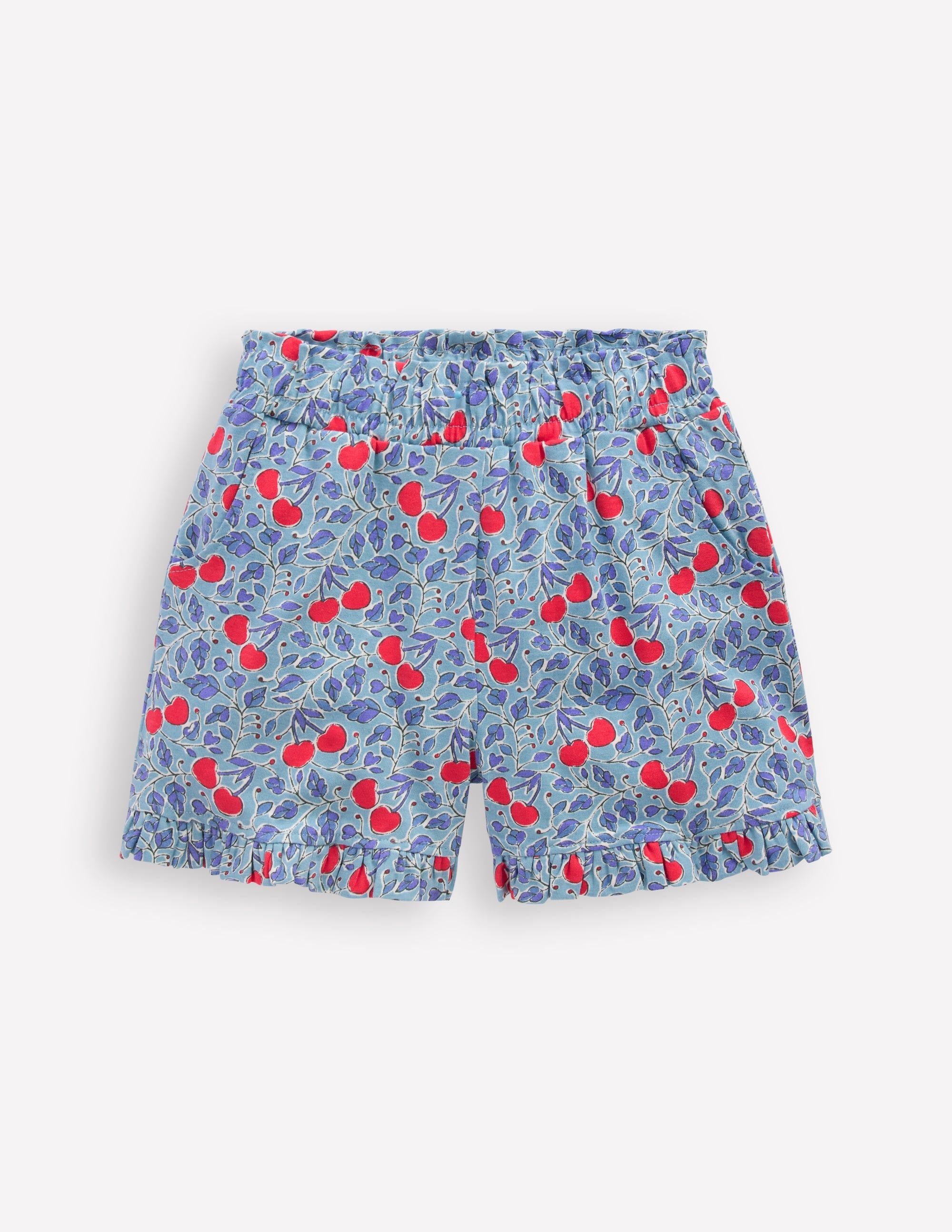 Pretty Jersey Shorts-Cloud Blue Cherry Vine - Image 1