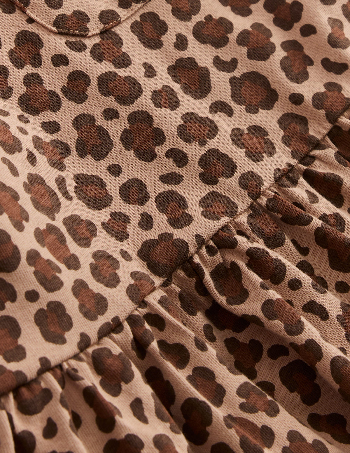 Short Sleeve Peplum Top-Partridge Brown Leopard Print - Image 3
