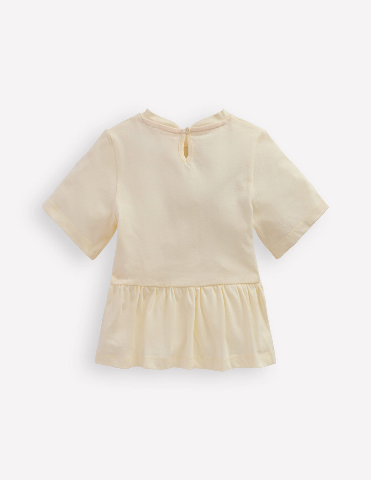 Short Sleeve Peplum Top-Soft Ivory - Image 2