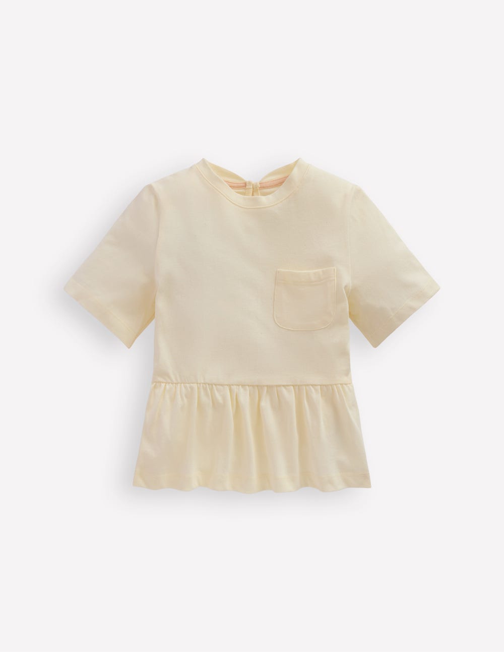Short Sleeve Peplum Top-Soft Ivory - Image 1
