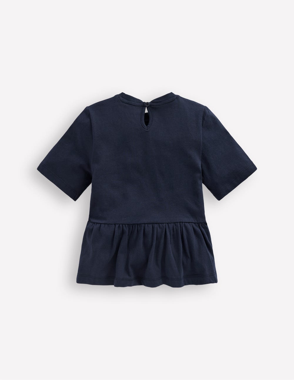 Short Sleeve Peplum Top-Navy Blazer (19-3923 TCX)-2