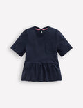 Short Sleeve Peplum Top-Navy Blazer (19-3923 TCX)