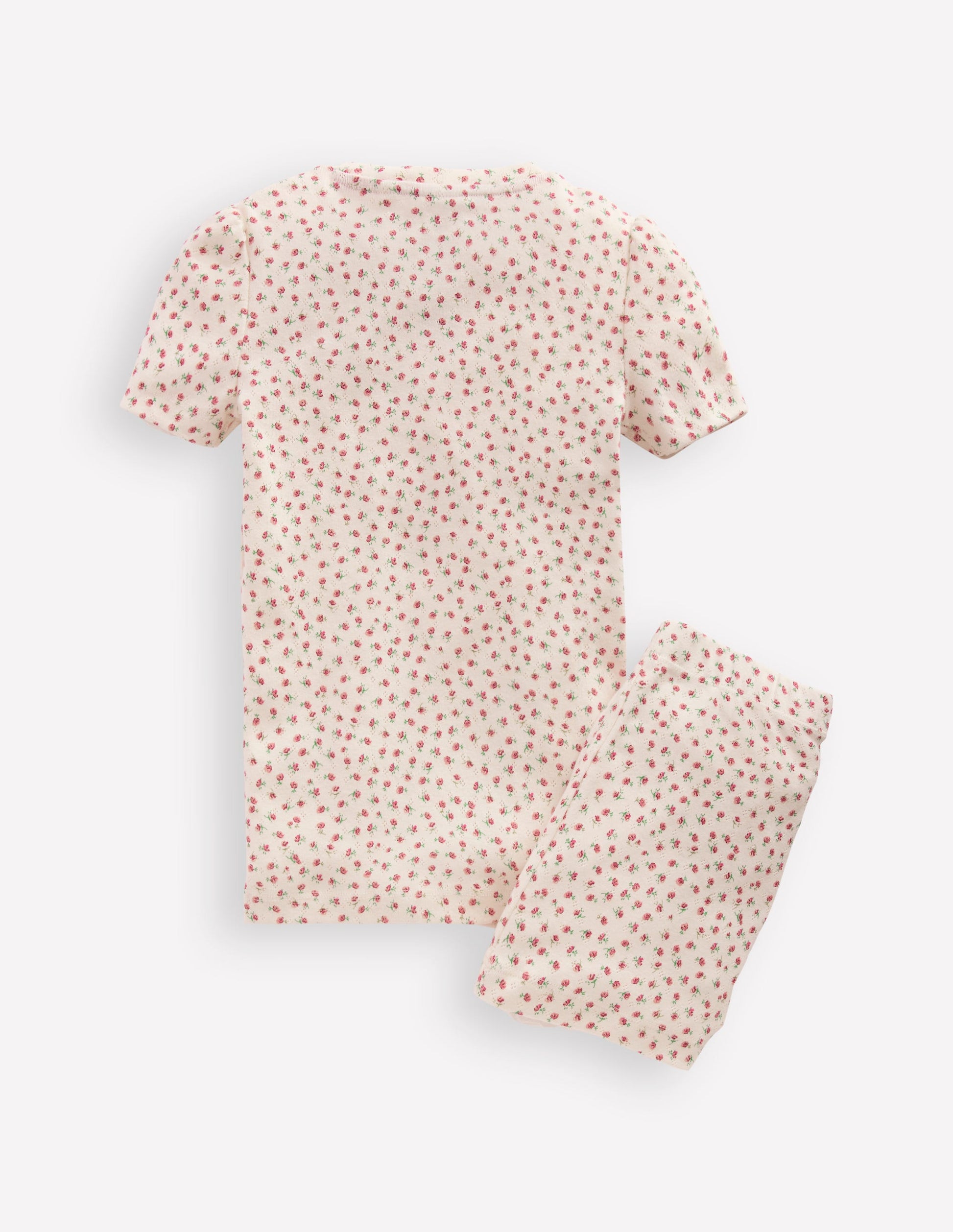 Snug Fit Pointelle Pyjamas-Soft Ivory Floral-2