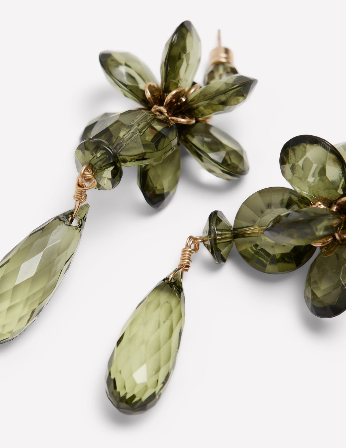 Coloured Glass Earrings-Green-4