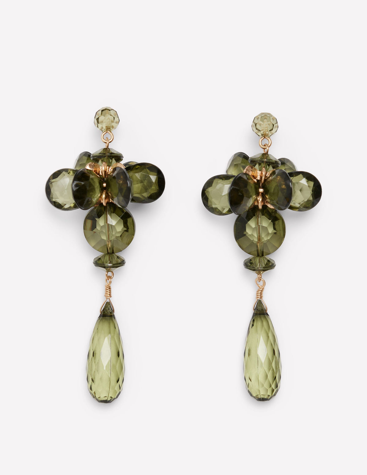 Coloured Glass Earrings-Green-1