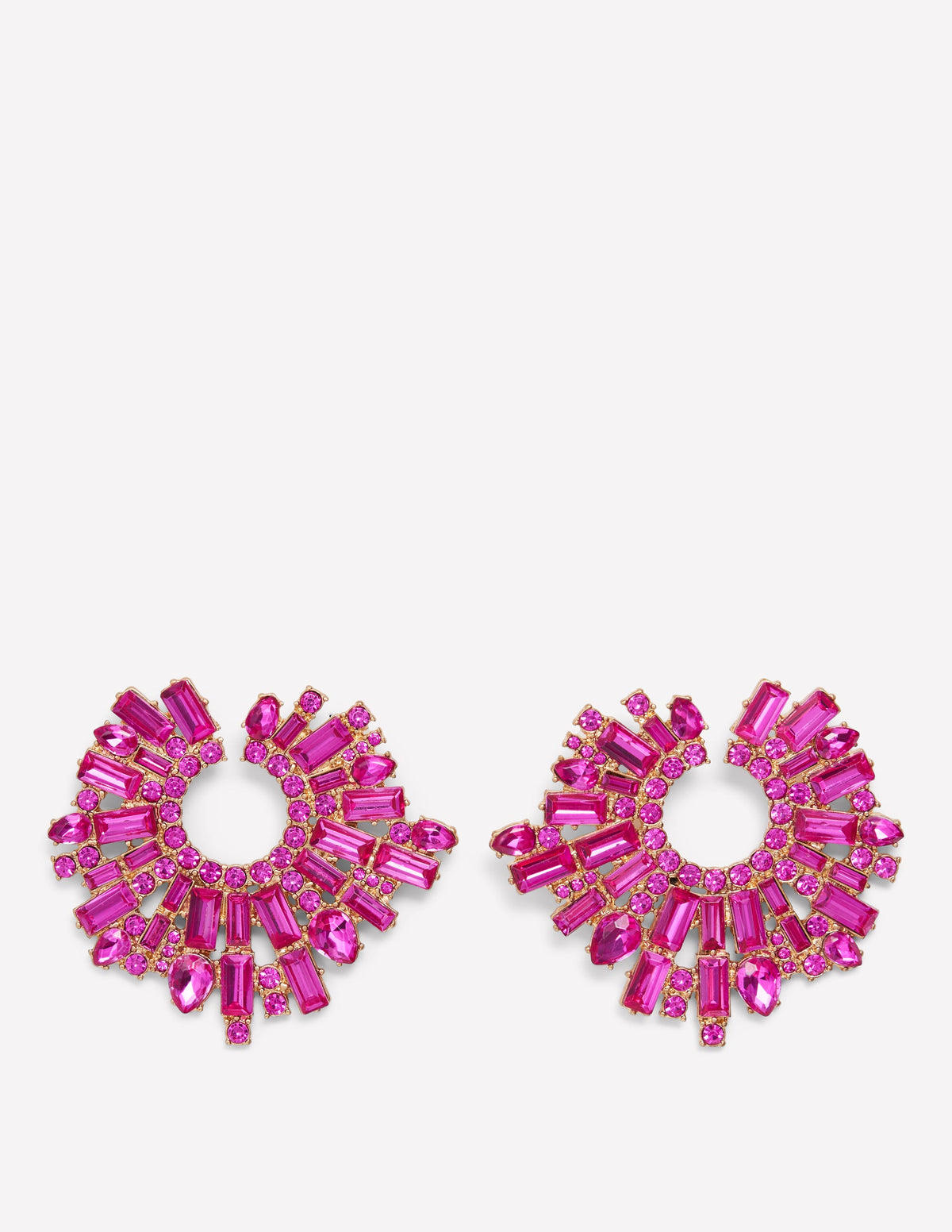 Jewel Garland Earrings-Pink-1