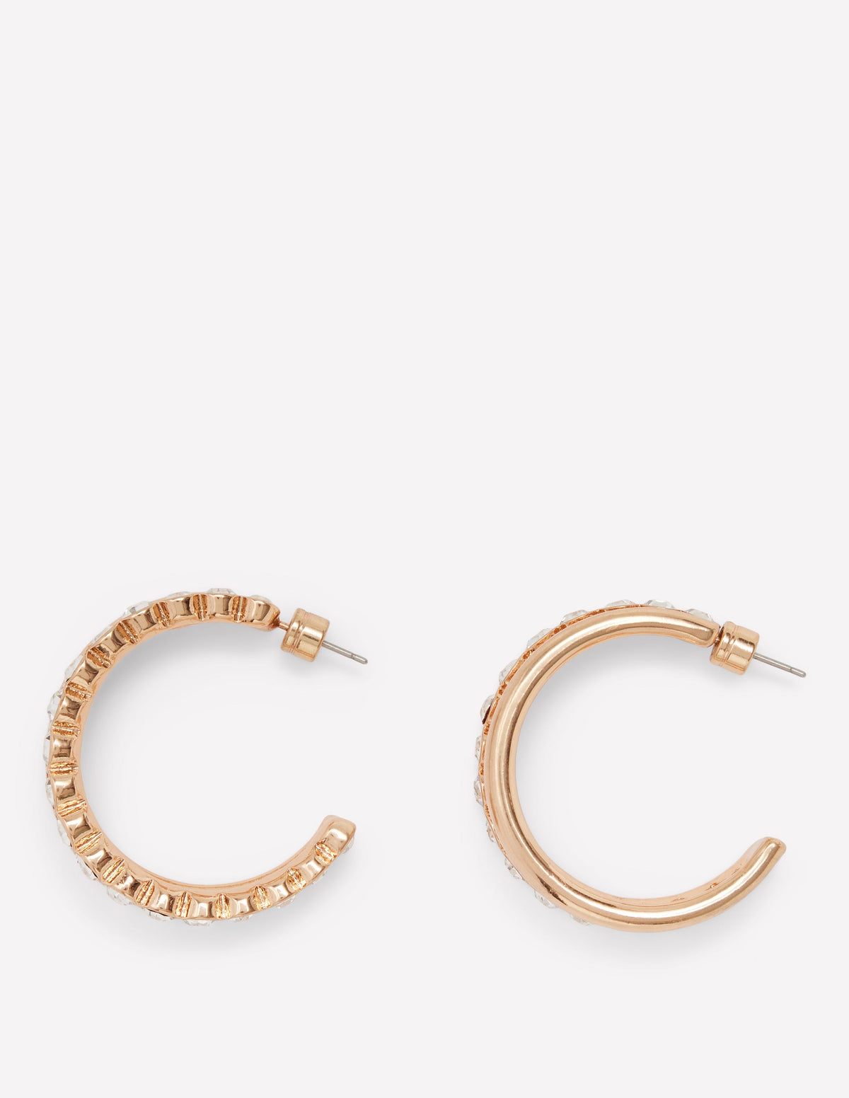 Large Jewel Hoops-Clear - Image 1