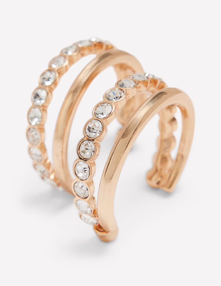 Large Jewel Hoops-Clear