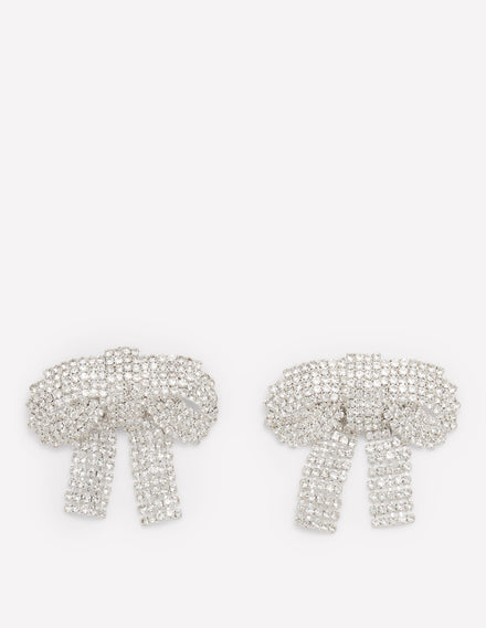 Jewel Bow Earrings-Clear