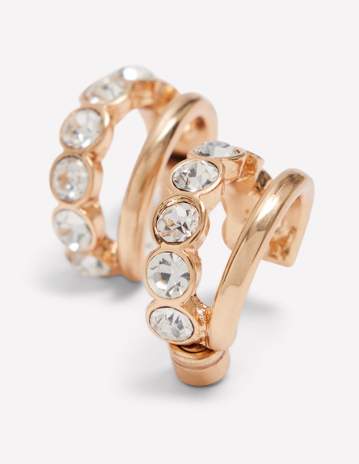 Small Jewel Hoops-Clear
