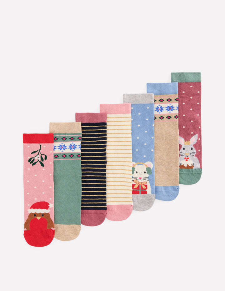 7-pack Socks-Festive animals