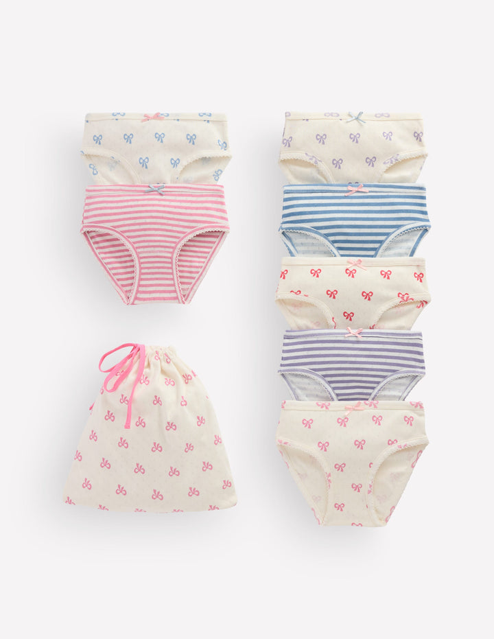 7-pack Pointelle Pants-Bows