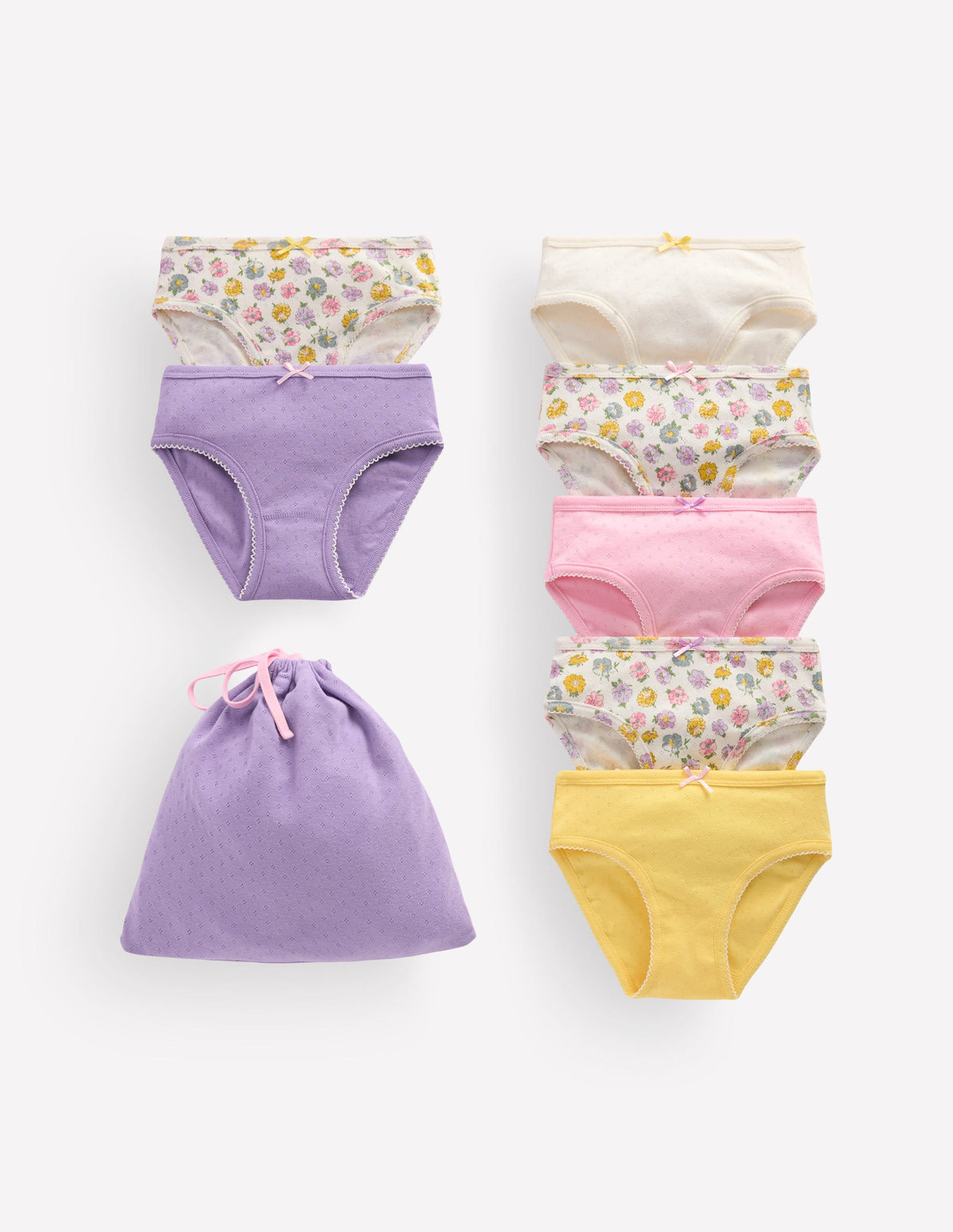 7-pack Pointelle Pants-Rosa floral - Image 1